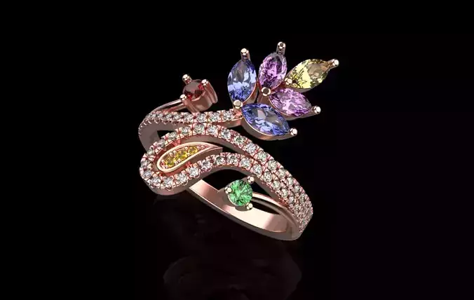 jewelry ring with precious stones