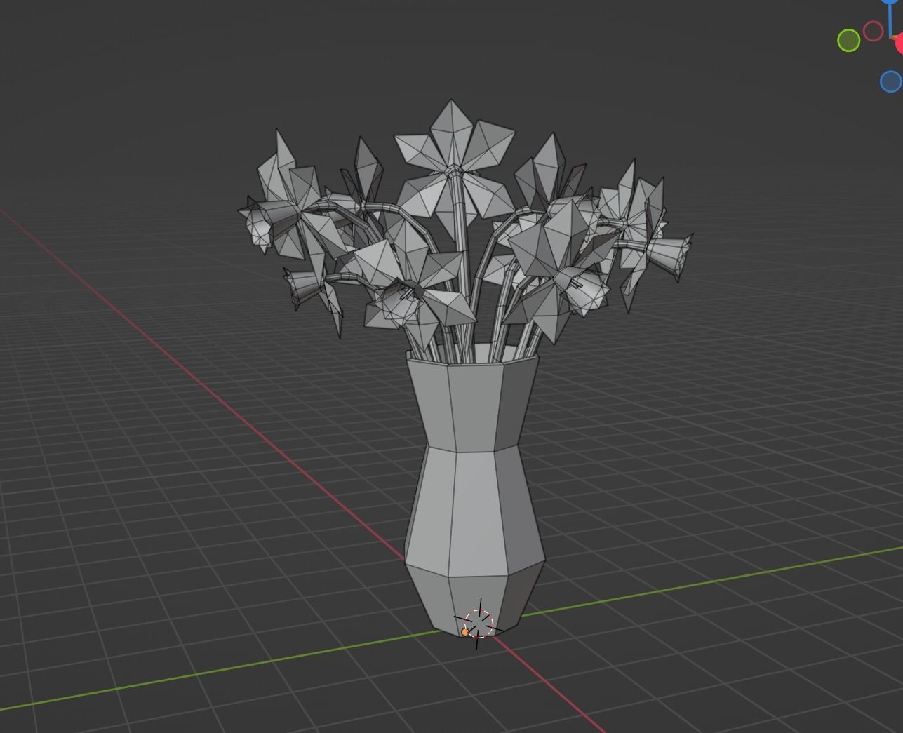 Daffodil flower Low-poly 3D model_5