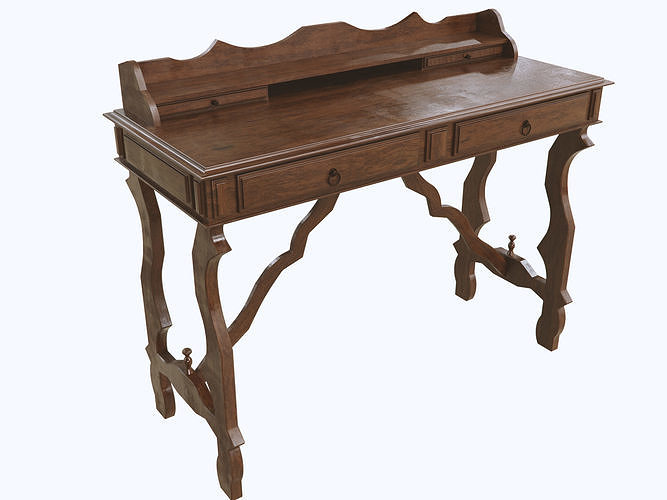 Classical Wood Desk 3D model
