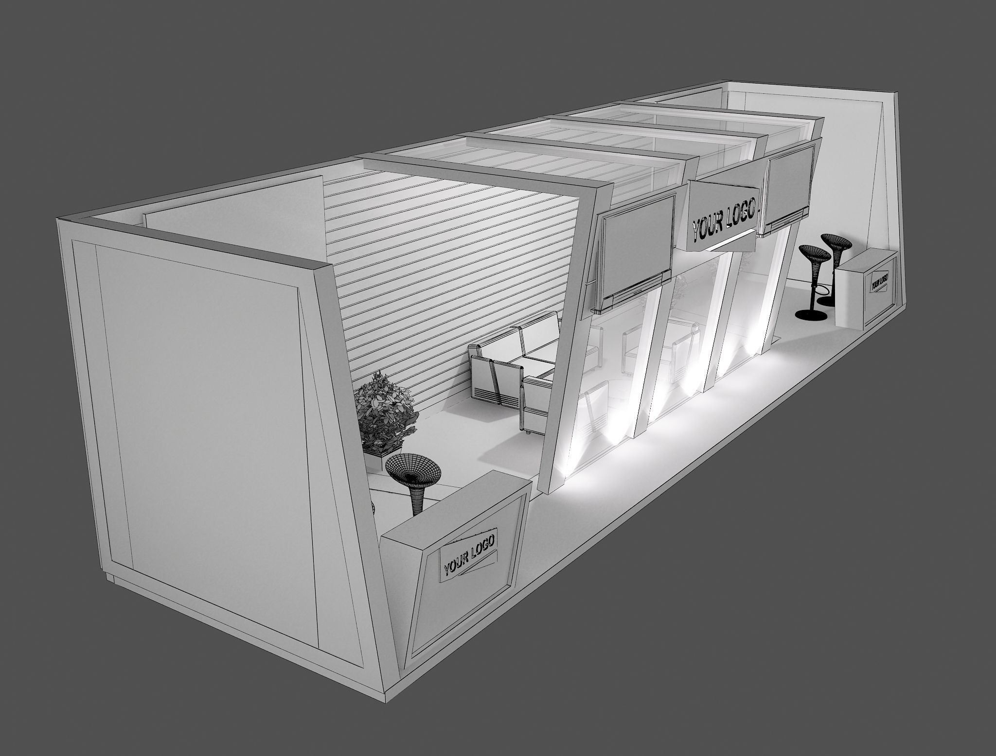  Booth Exhibition Stand a431a 3D model_9