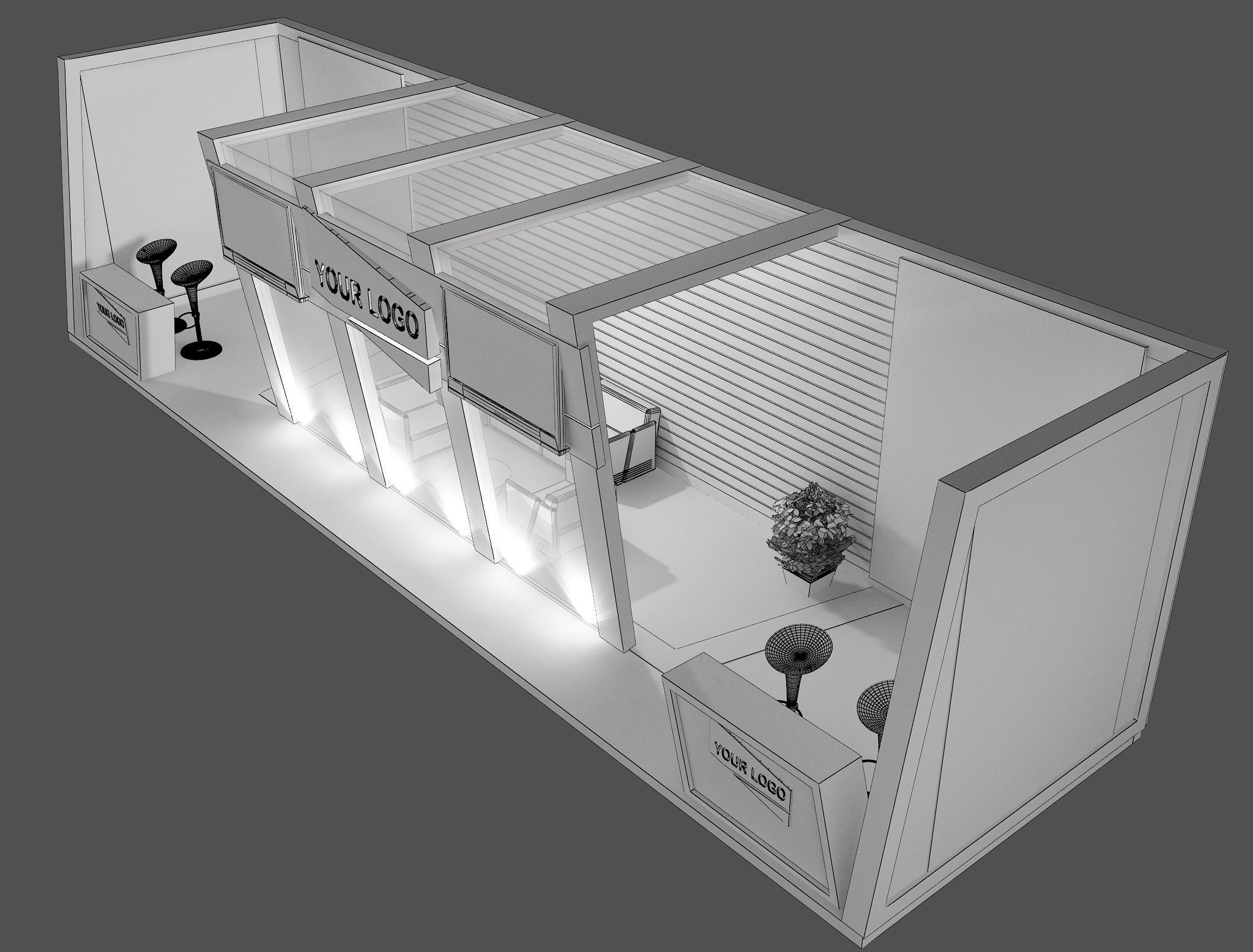  Booth Exhibition Stand a431a 3D model_11