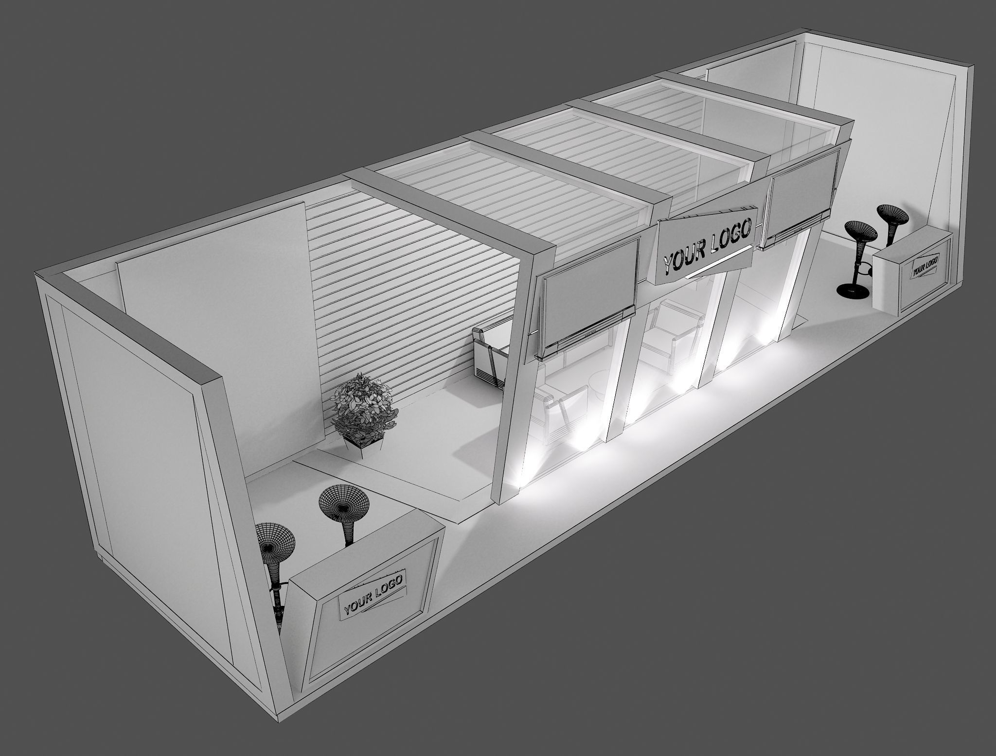  Booth Exhibition Stand a431a 3D model_1