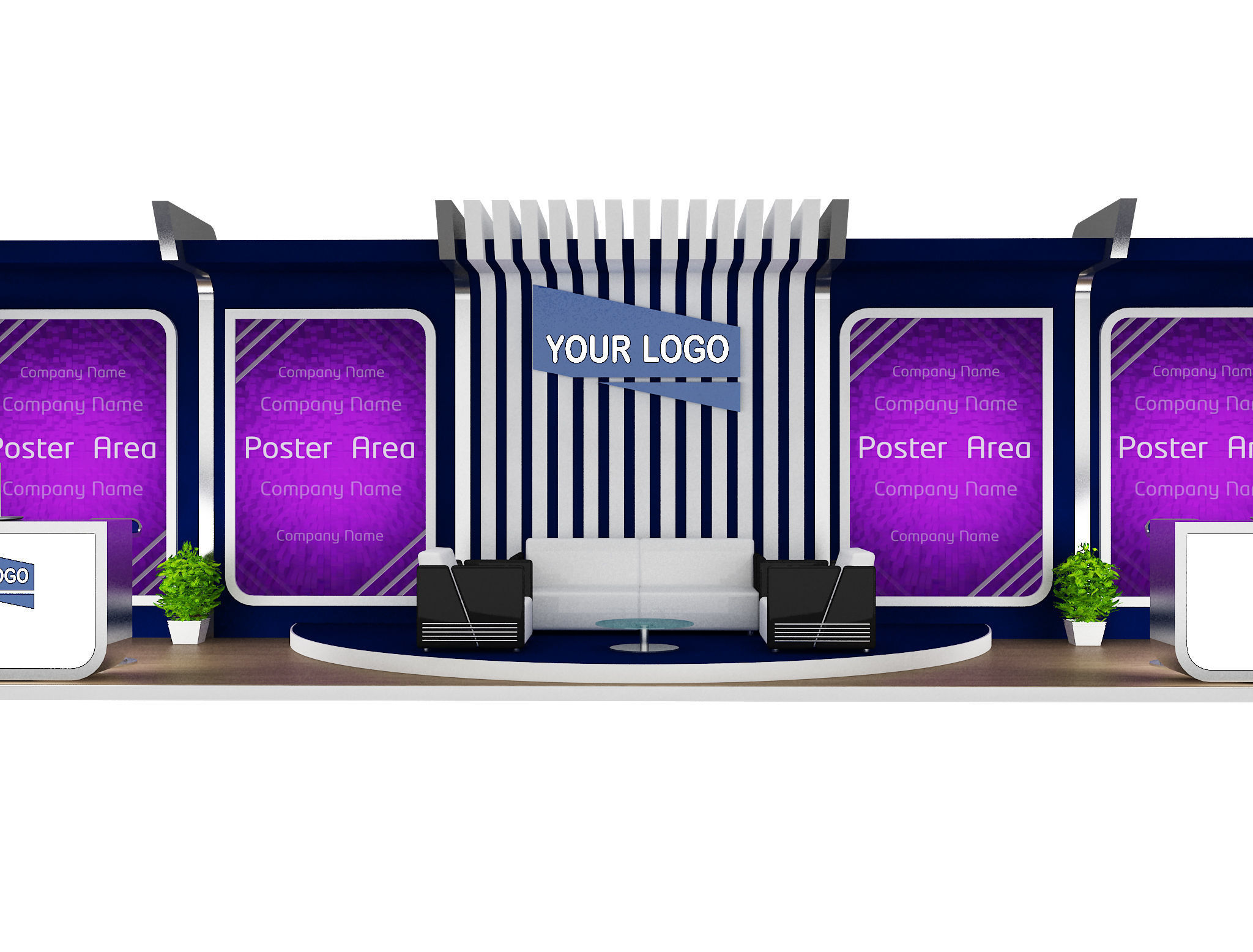 Booth Exhibition Stand a431b 3D model_8