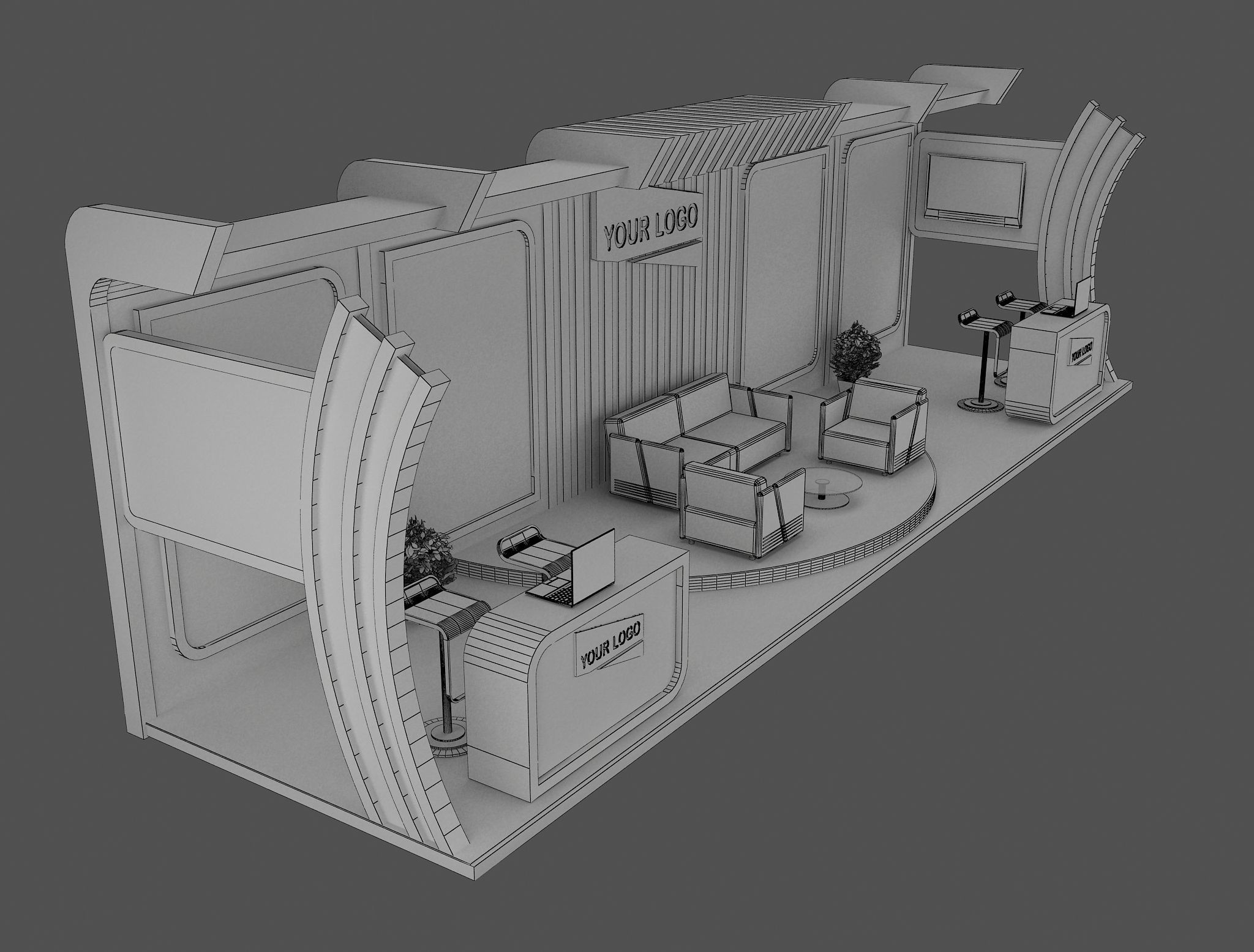 Booth Exhibition Stand a431b 3D model_11