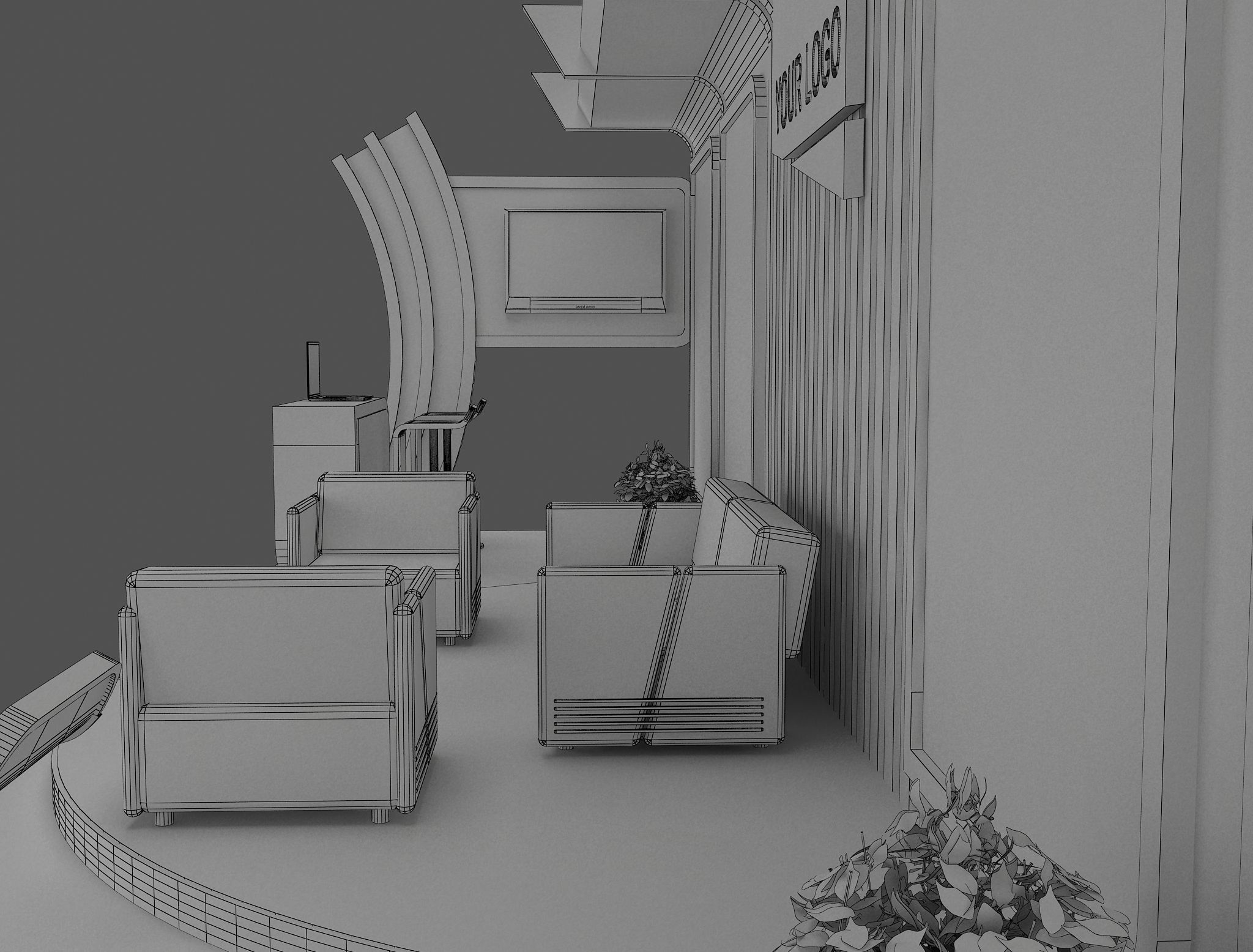 Booth Exhibition Stand a431b 3D model_15