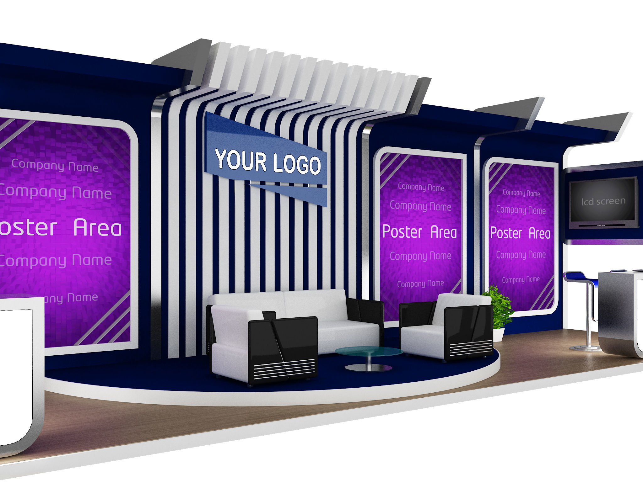 Booth Exhibition Stand a431b 3D model_16