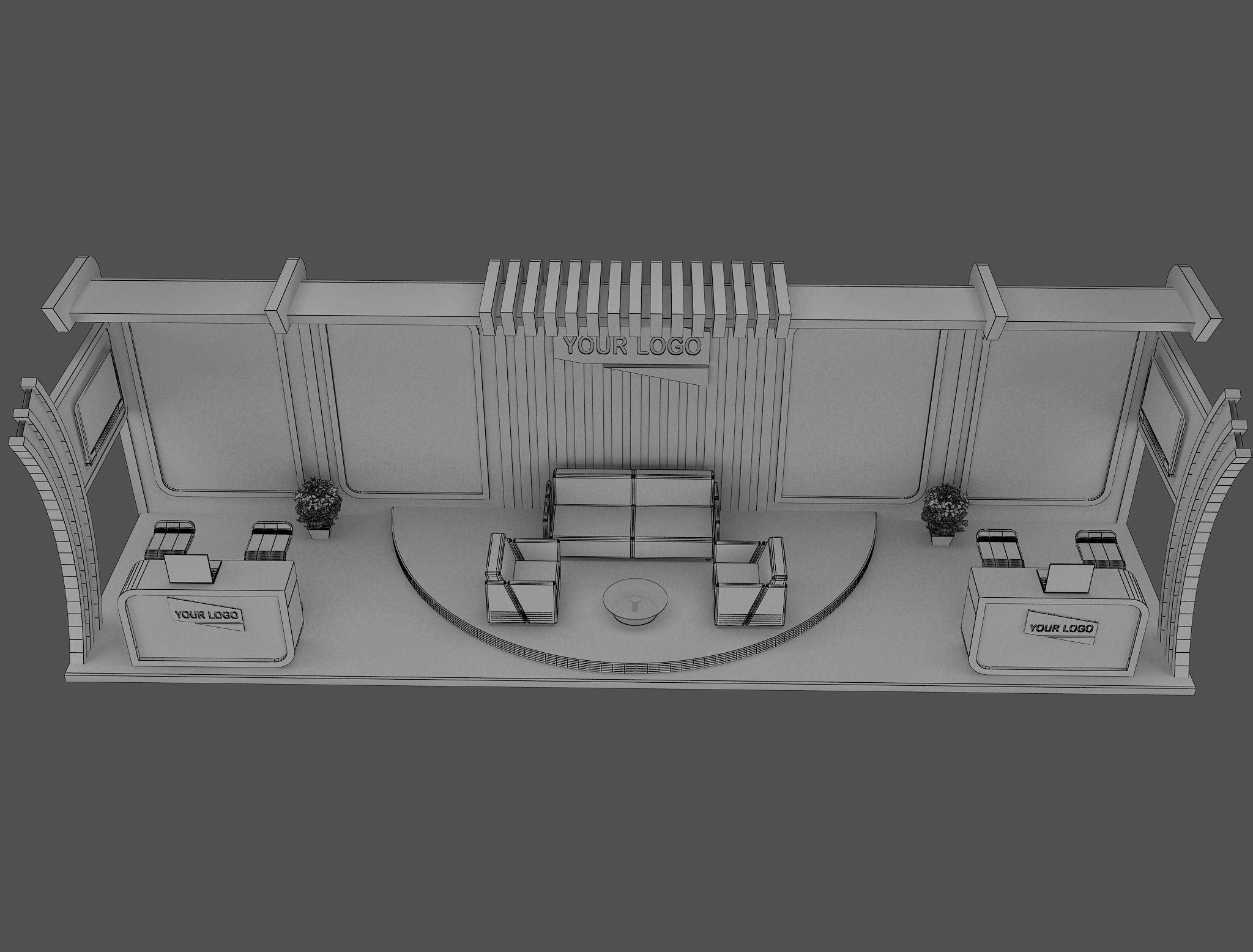 Booth Exhibition Stand a431b 3D model_7