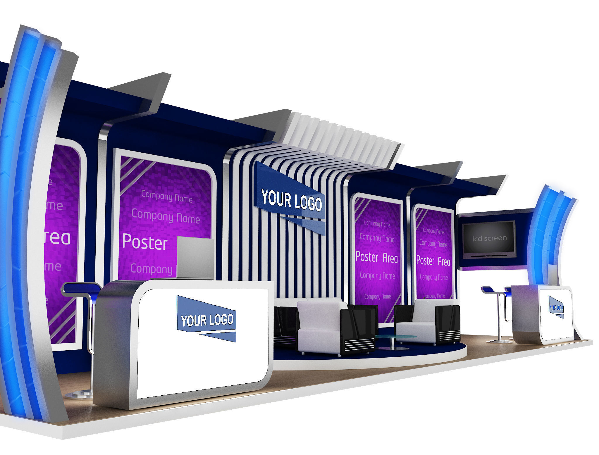 Booth Exhibition Stand a431b 3D model_12