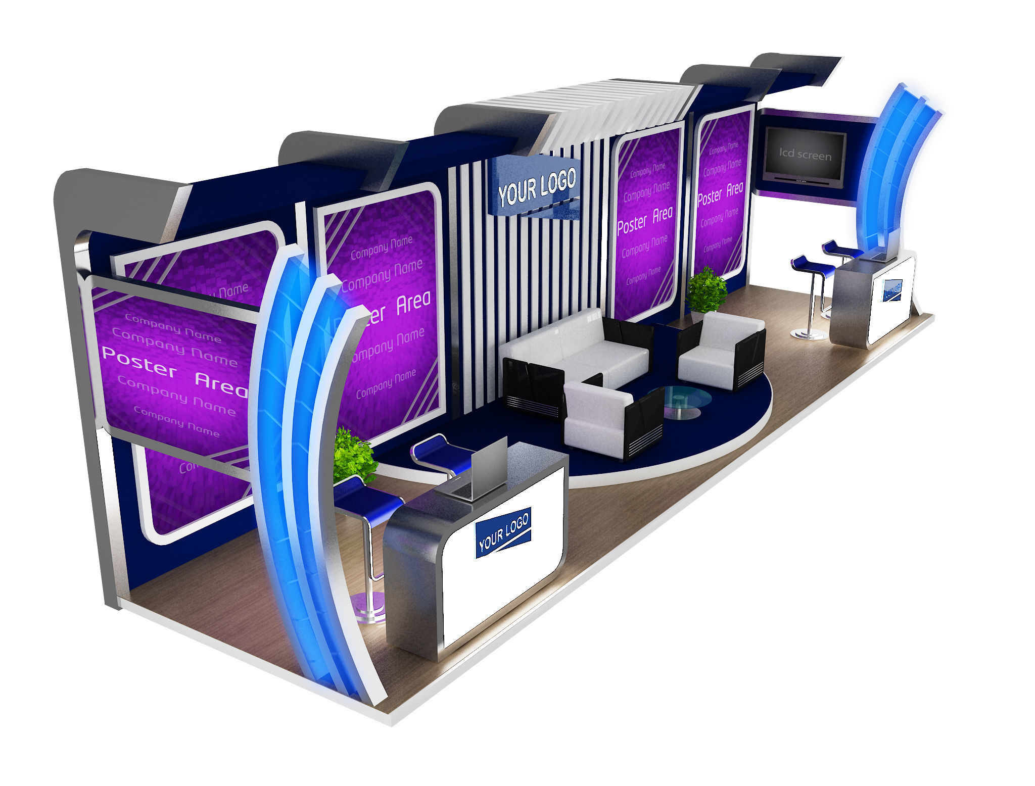Booth Exhibition Stand a431b 3D model_10