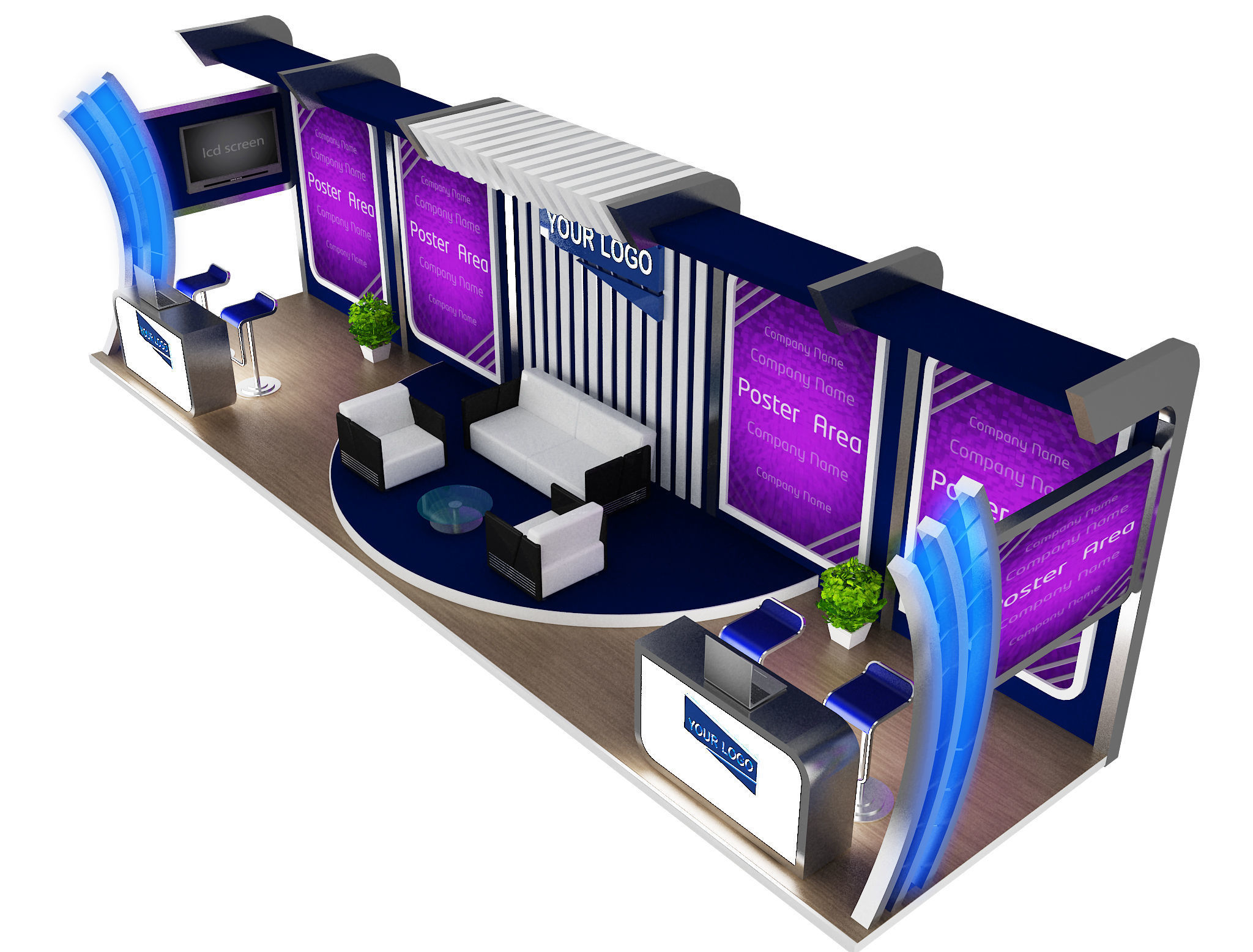 Booth Exhibition Stand a431b 3D model_4