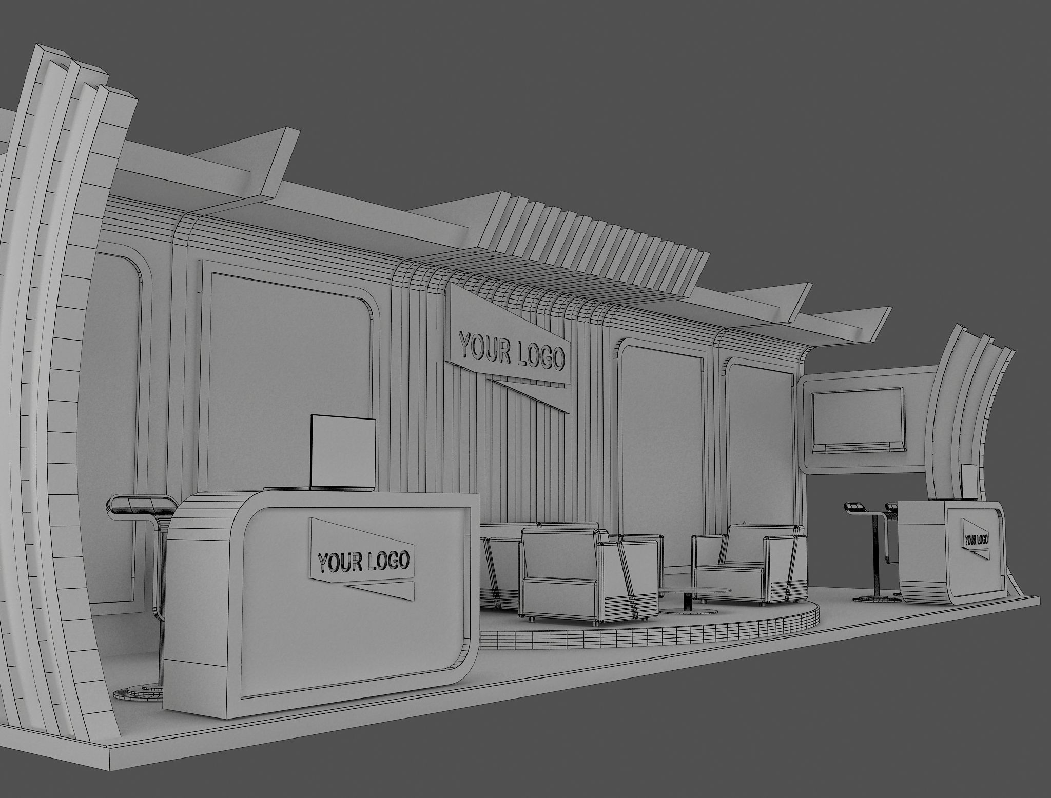 Booth Exhibition Stand a431b 3D model_13