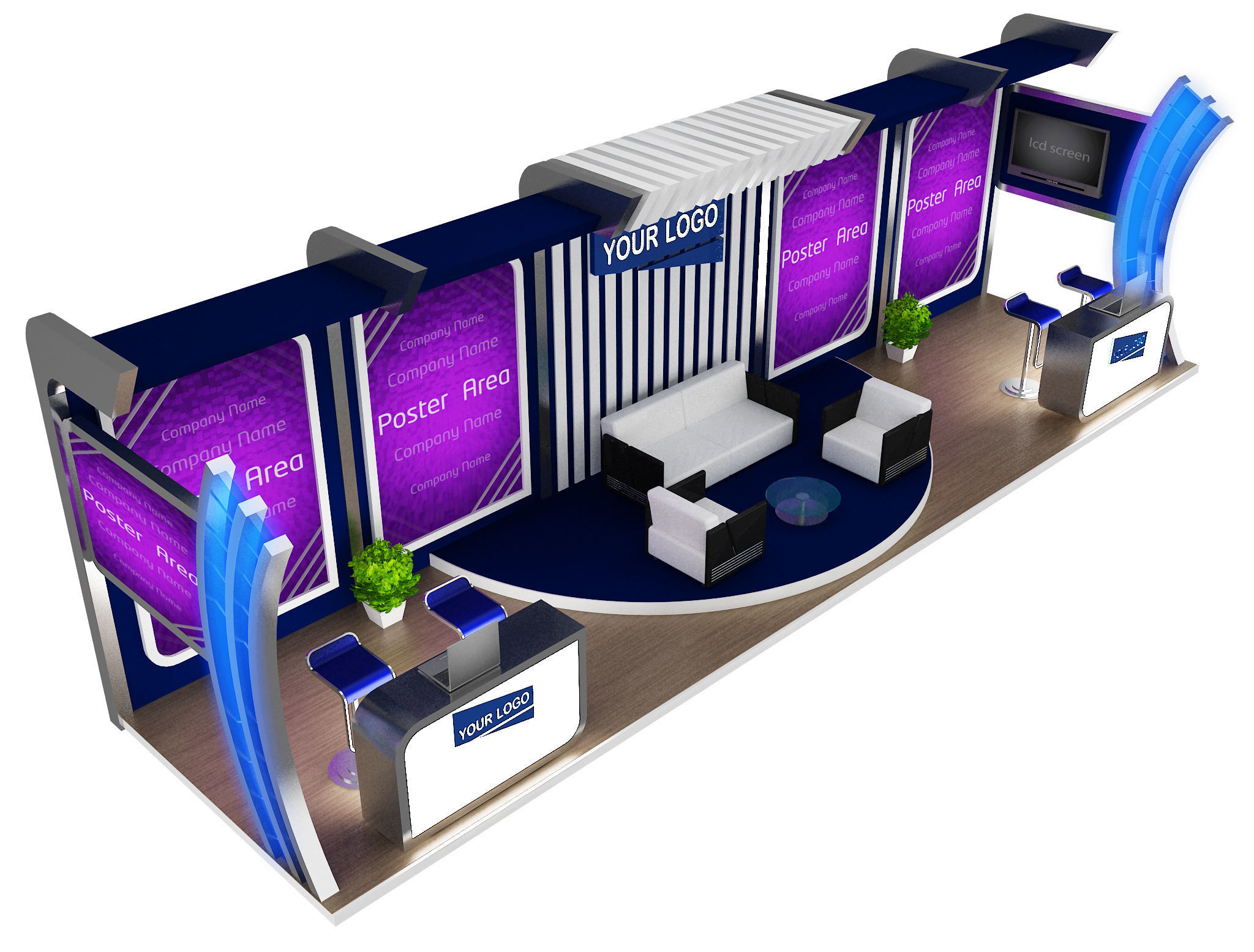 Booth Exhibition Stand a431b 3D model_2