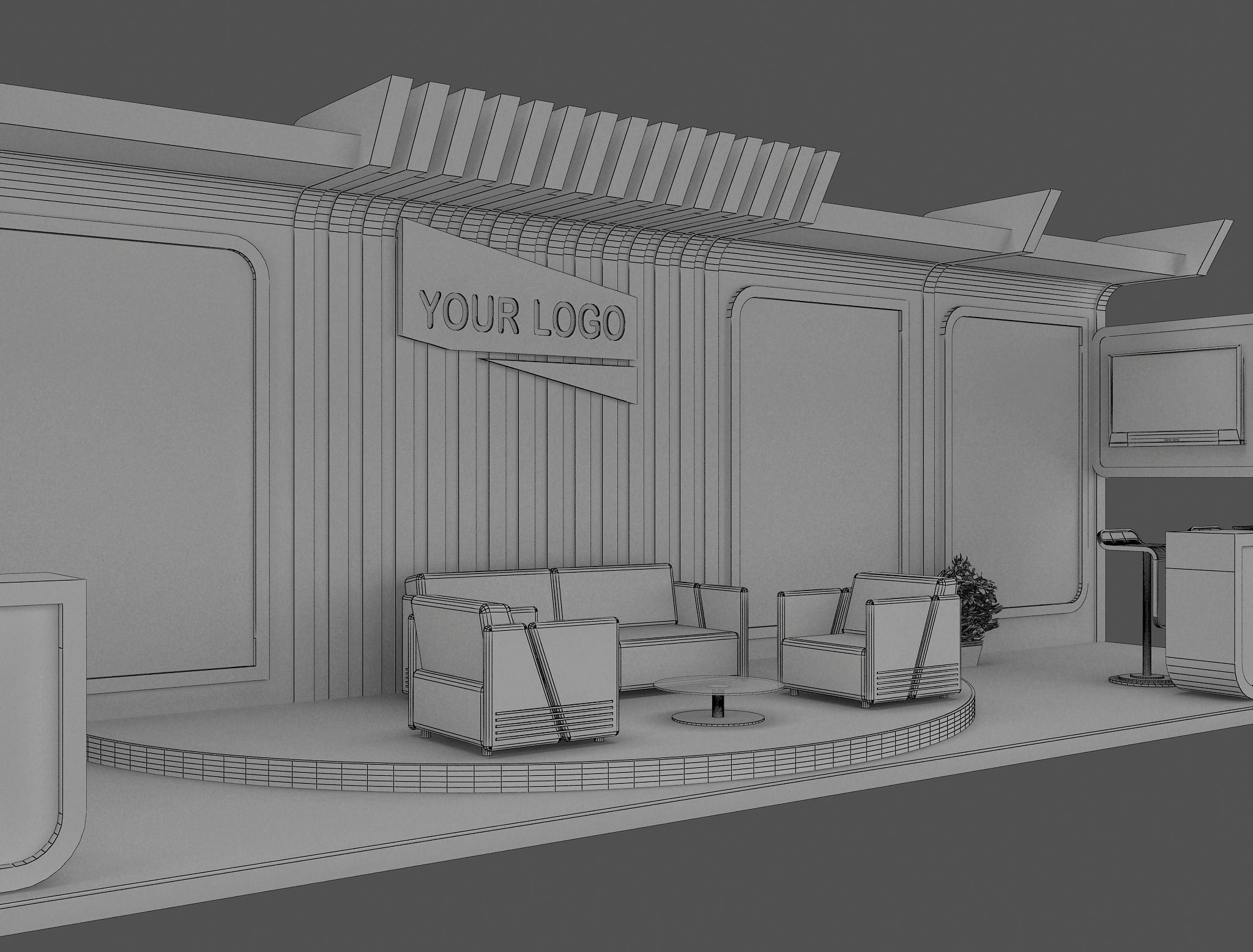 Booth Exhibition Stand a431b 3D model_17