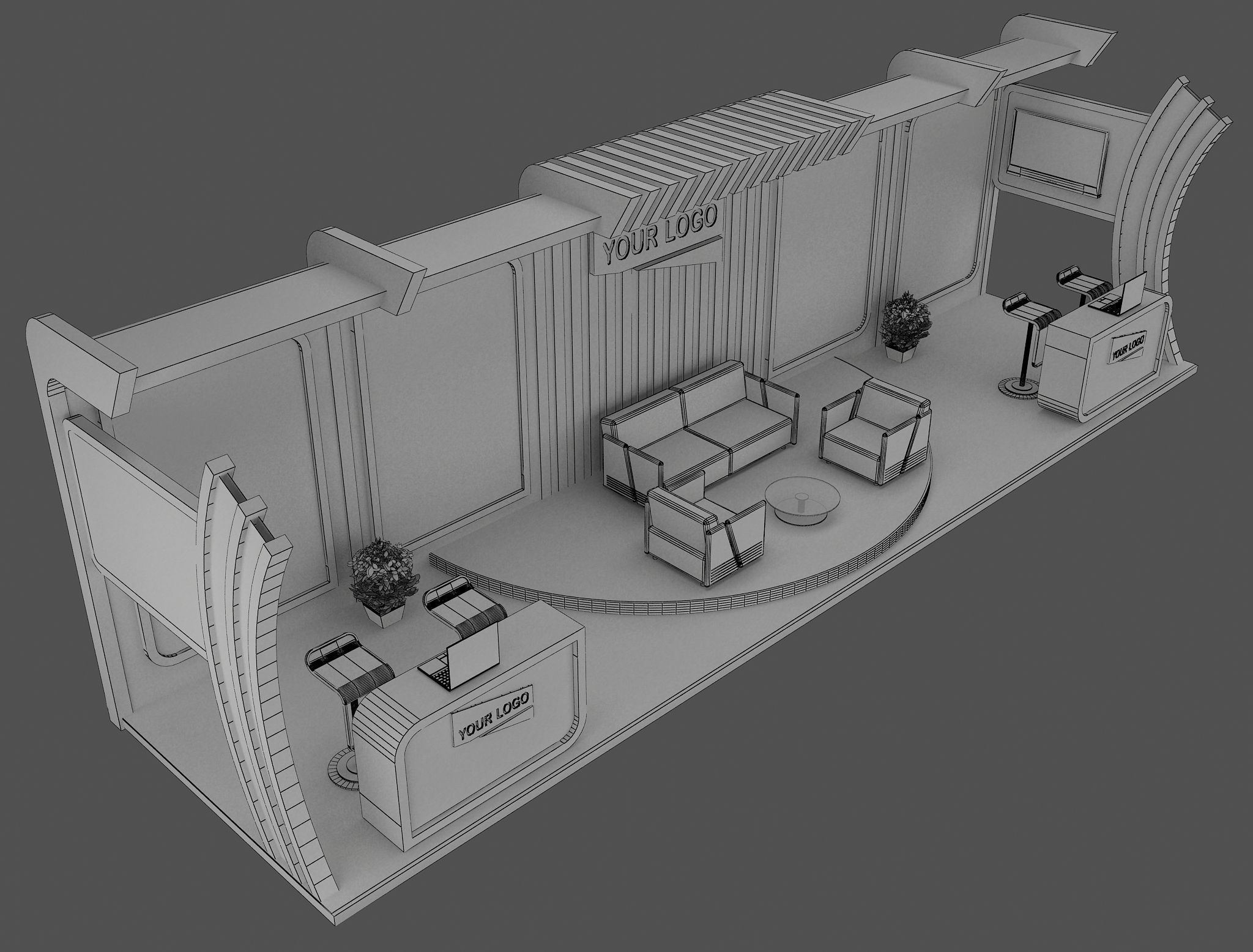Booth Exhibition Stand a431b 3D model_3