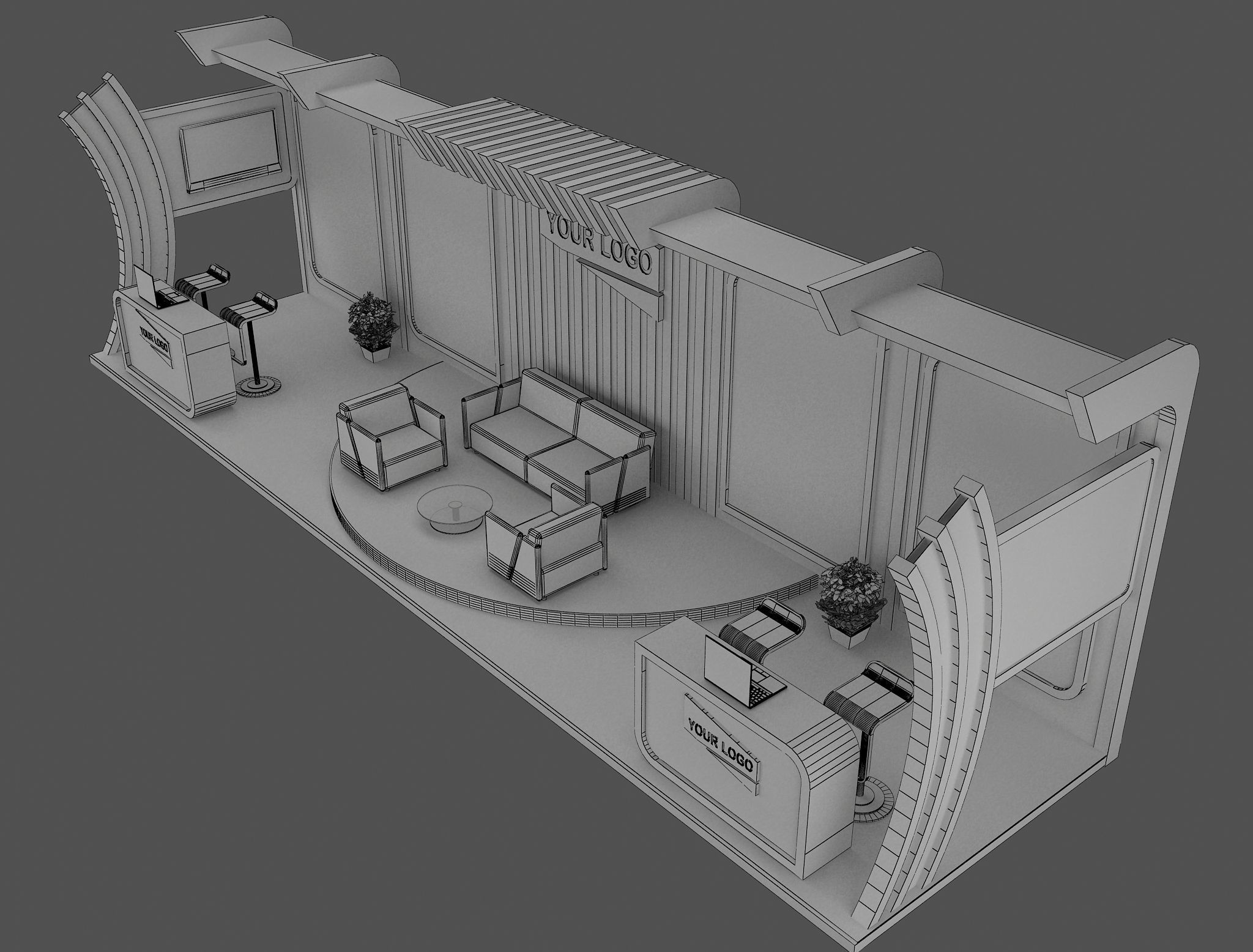 Booth Exhibition Stand a431b 3D model_5