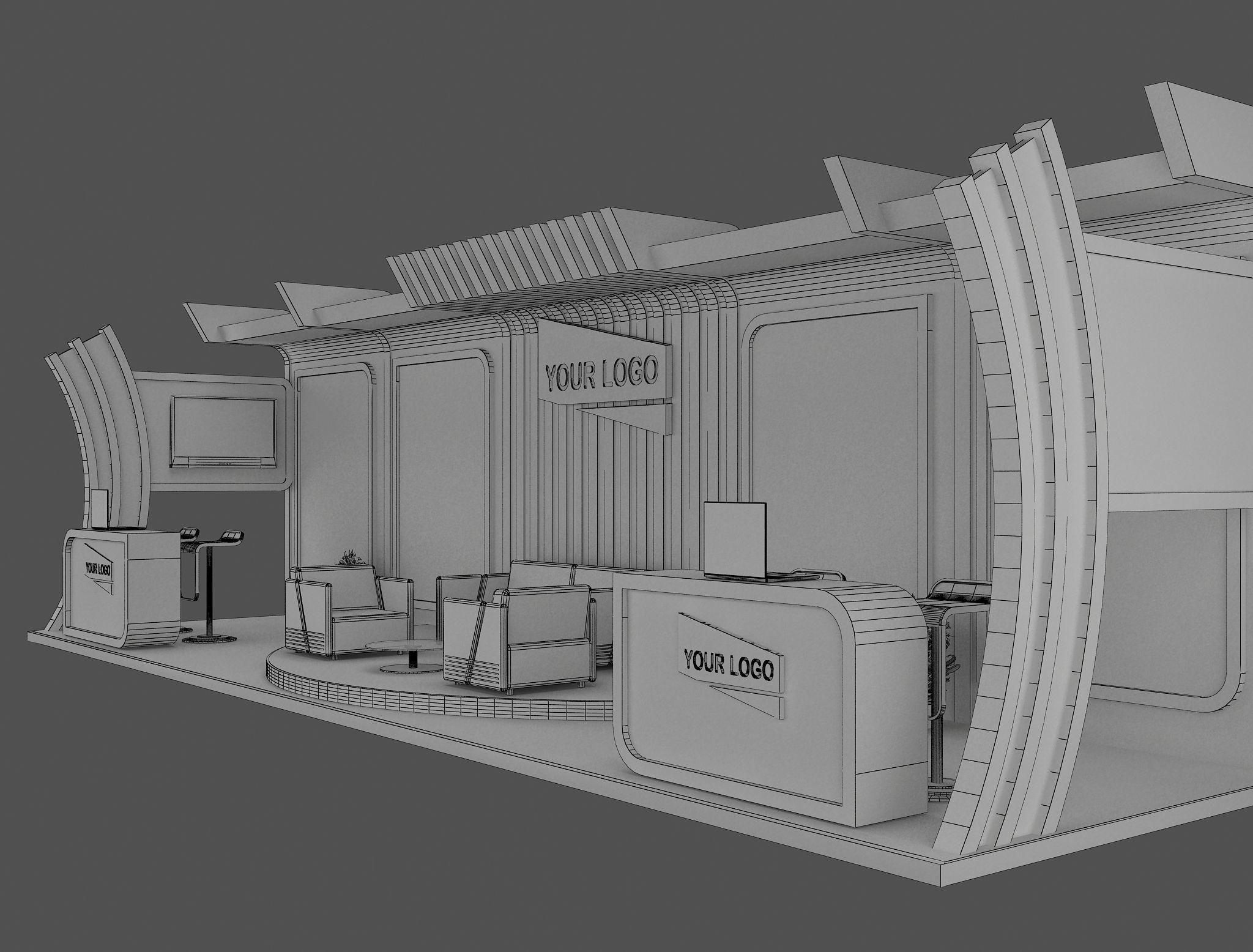 Booth Exhibition Stand a431b 3D model_1