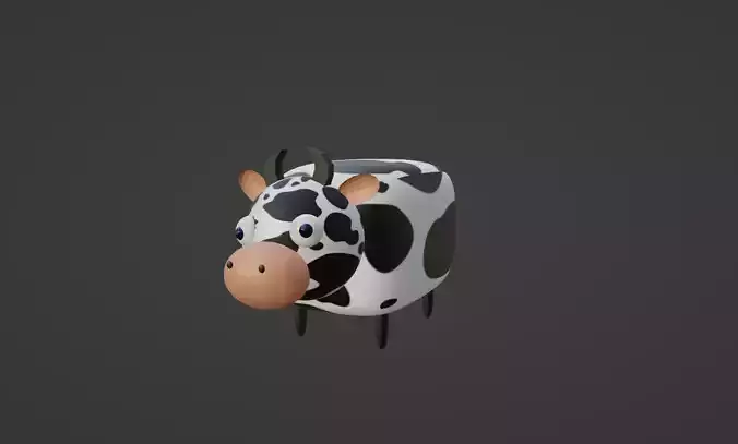 low poly cow Low-poly 3D model