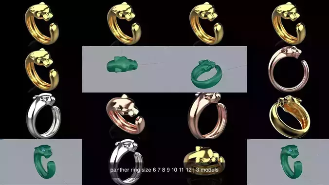 panther ring size 6 7 8 9 10 11 12