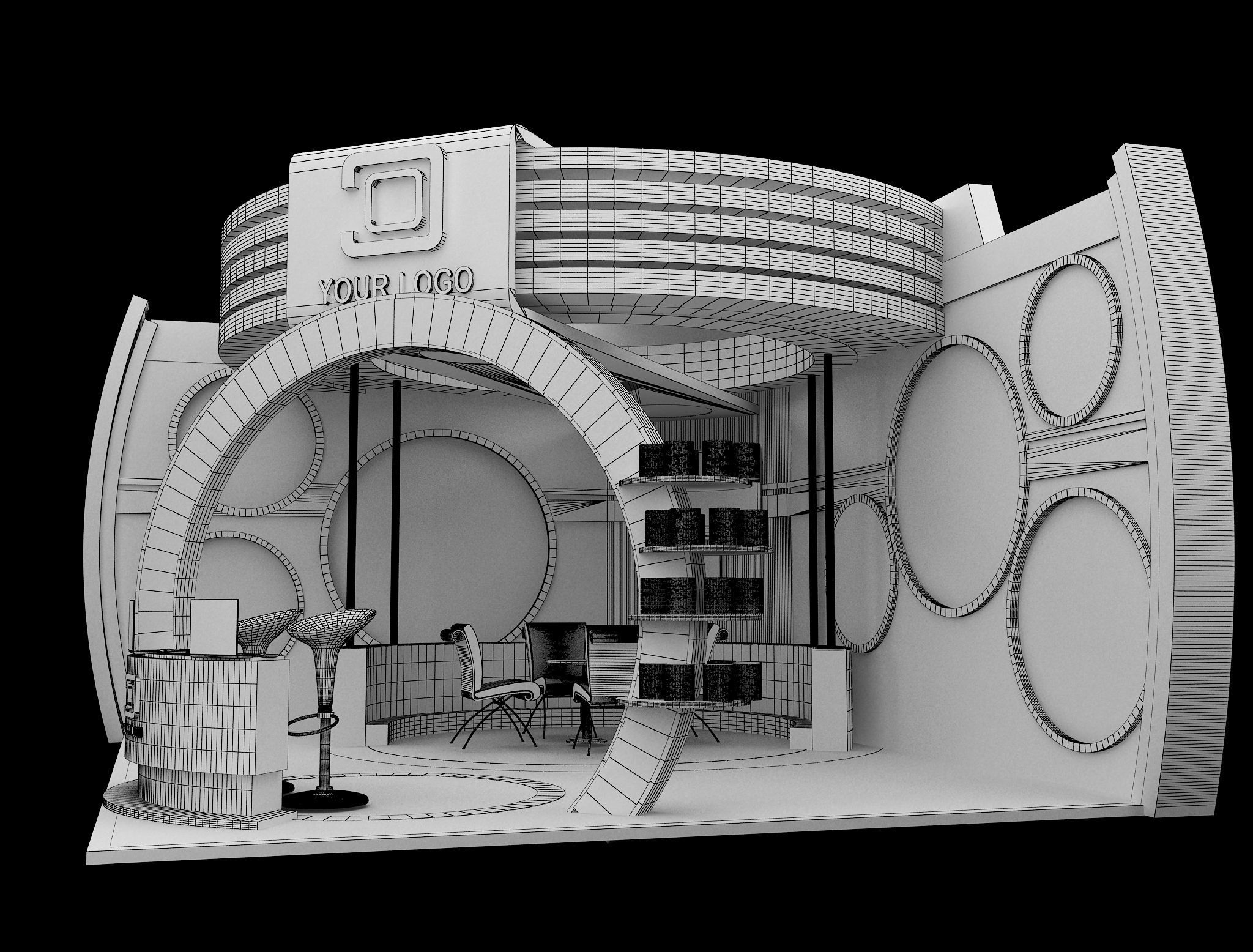  Booth Exhibition Stand a437a 3D model_11