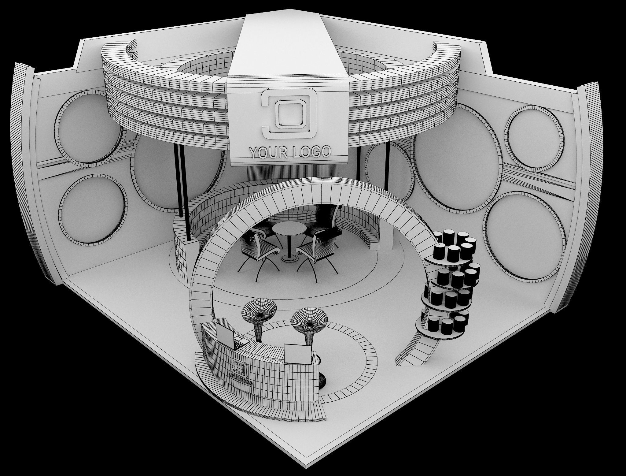  Booth Exhibition Stand a437a 3D model_19