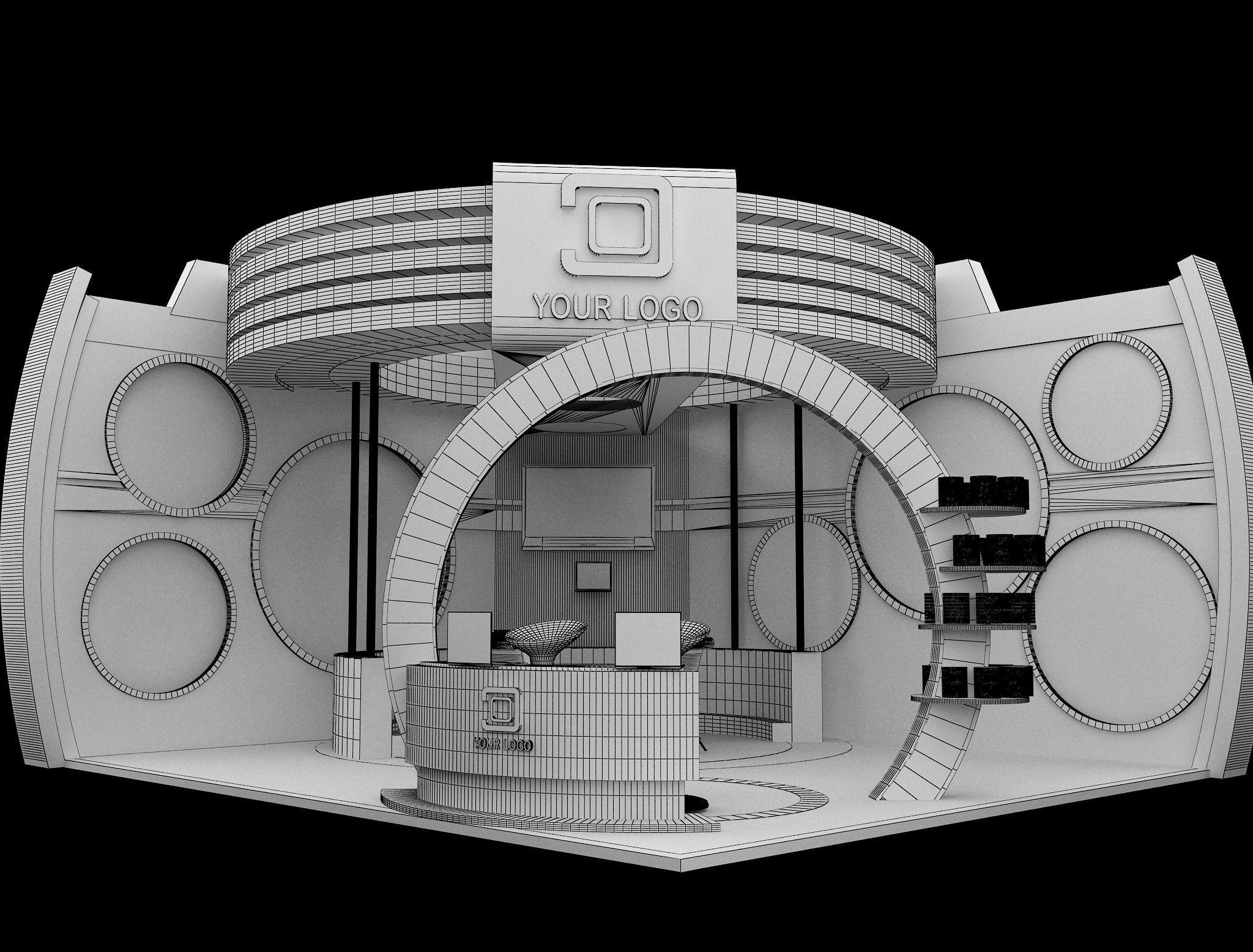  Booth Exhibition Stand a437a 3D model_3