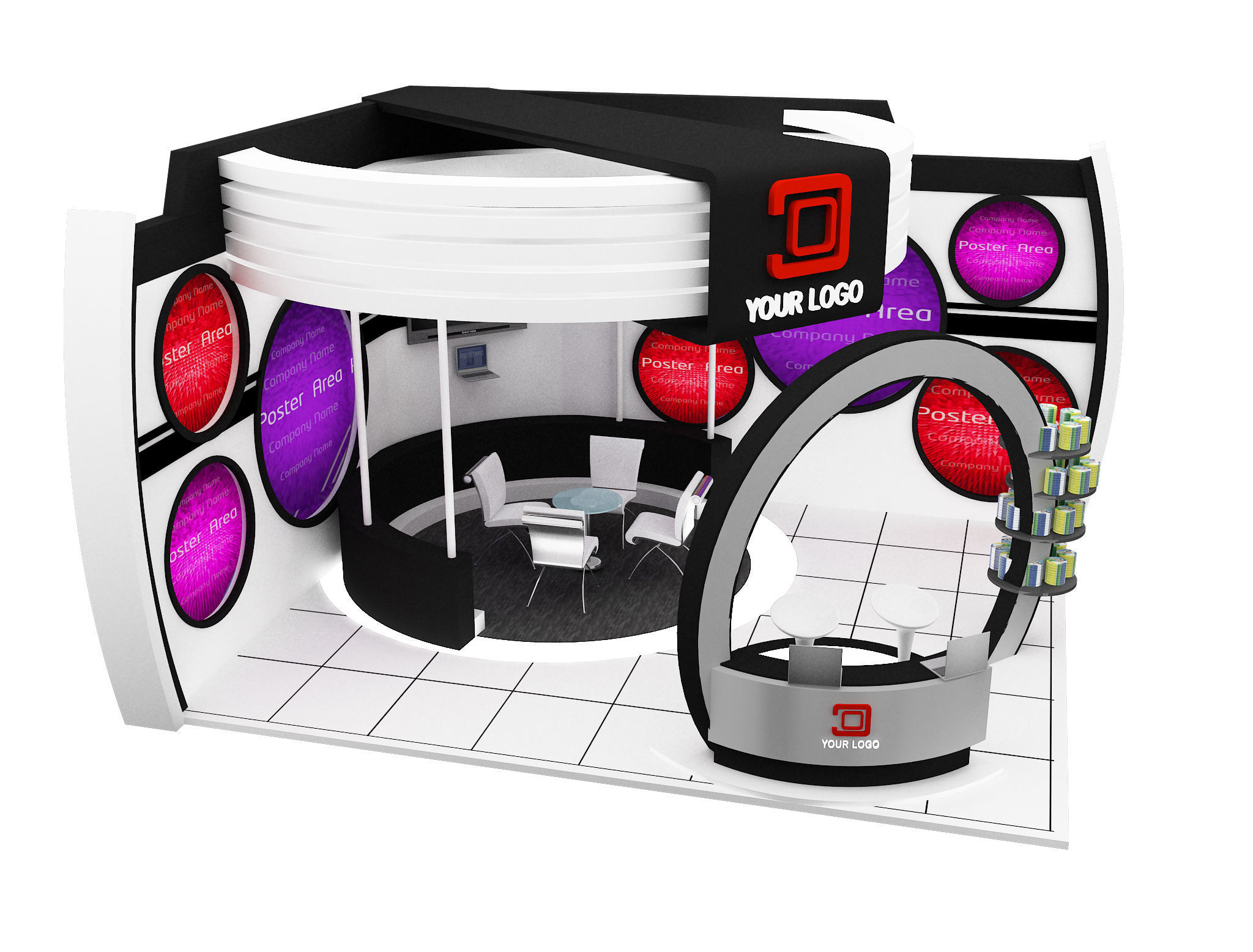  Booth Exhibition Stand a437a 3D model_4