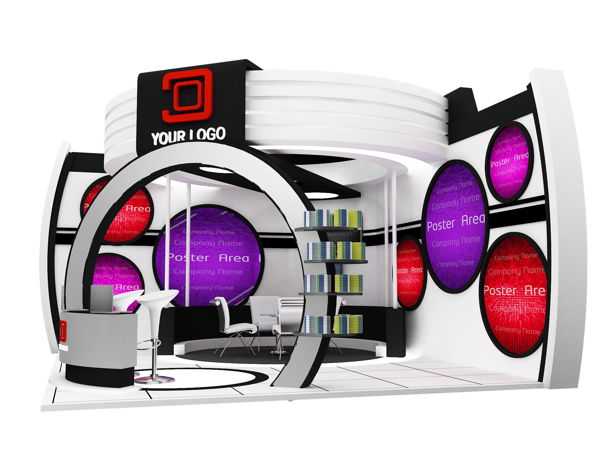  Booth Exhibition Stand a437a 3D model_10