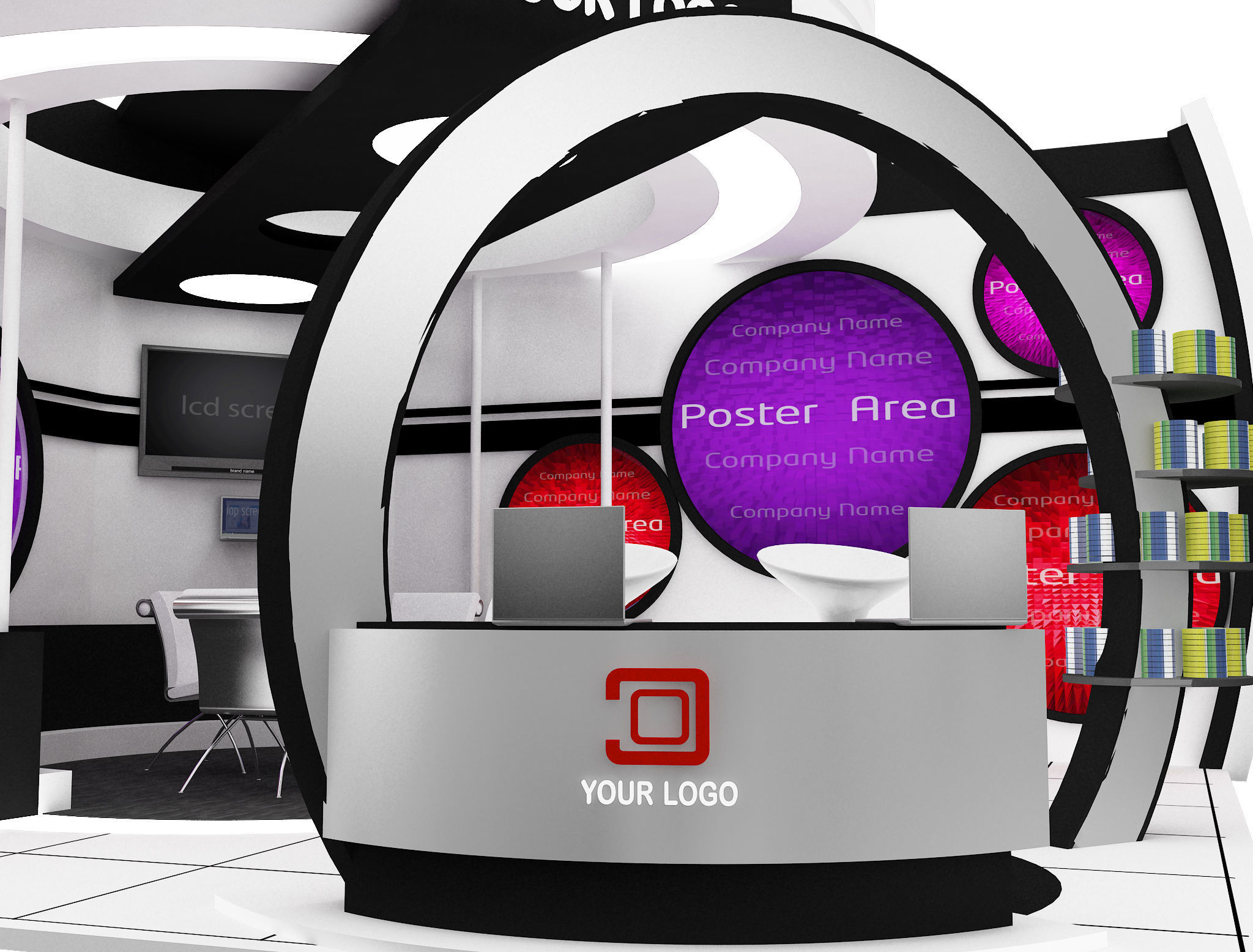 Booth Exhibition Stand a437a 3D model_12