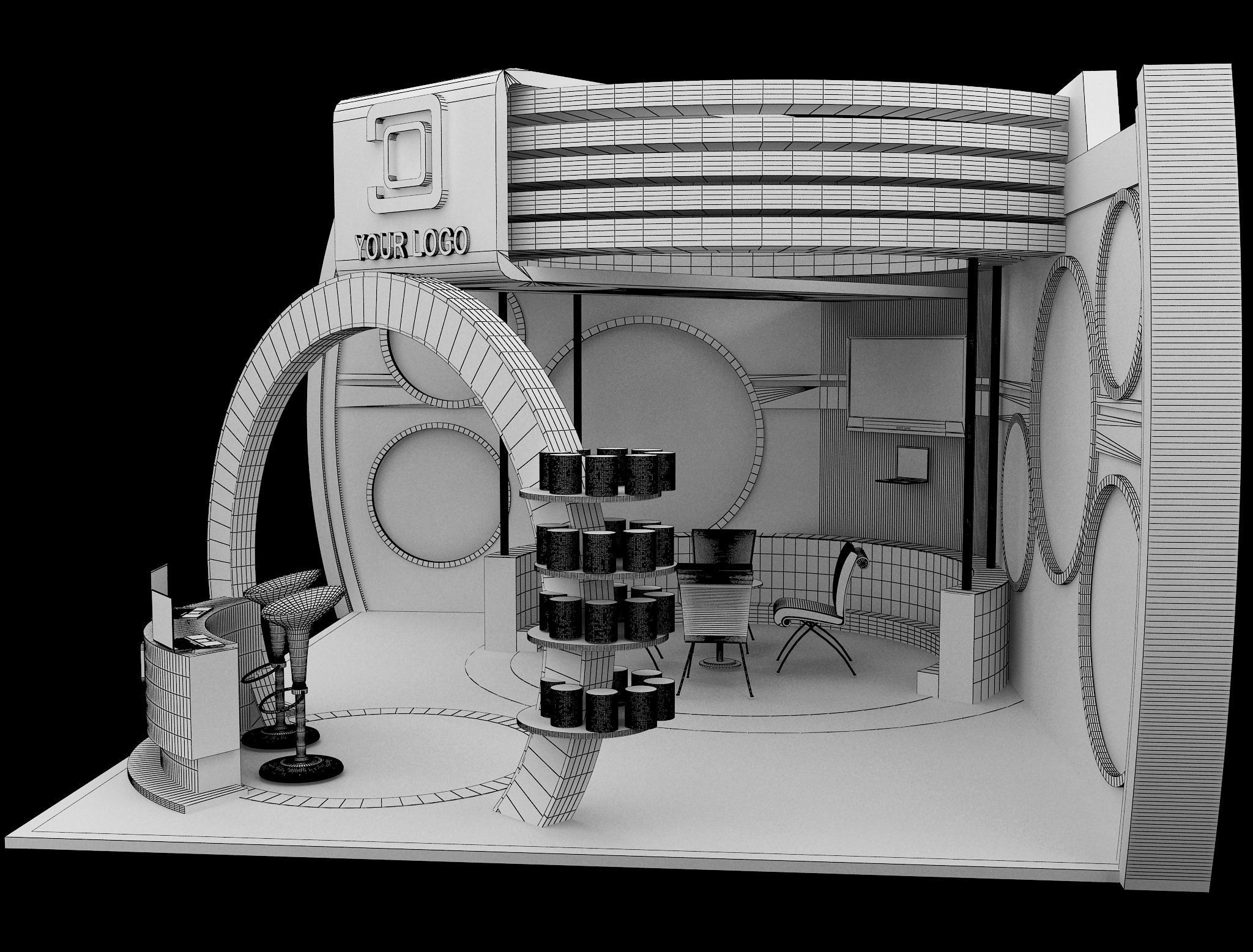  Booth Exhibition Stand a437a 3D model_17