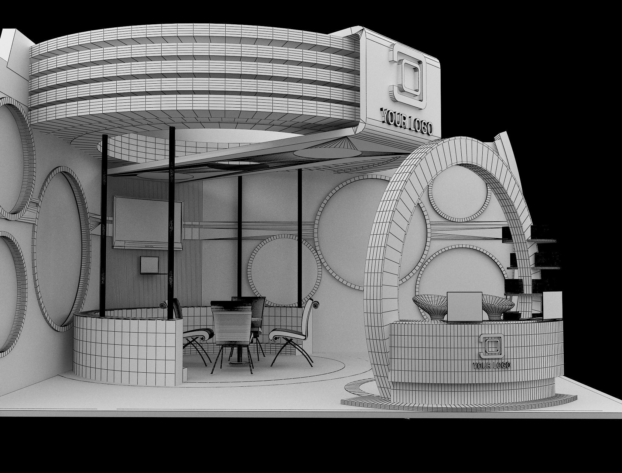  Booth Exhibition Stand a437a 3D model_15