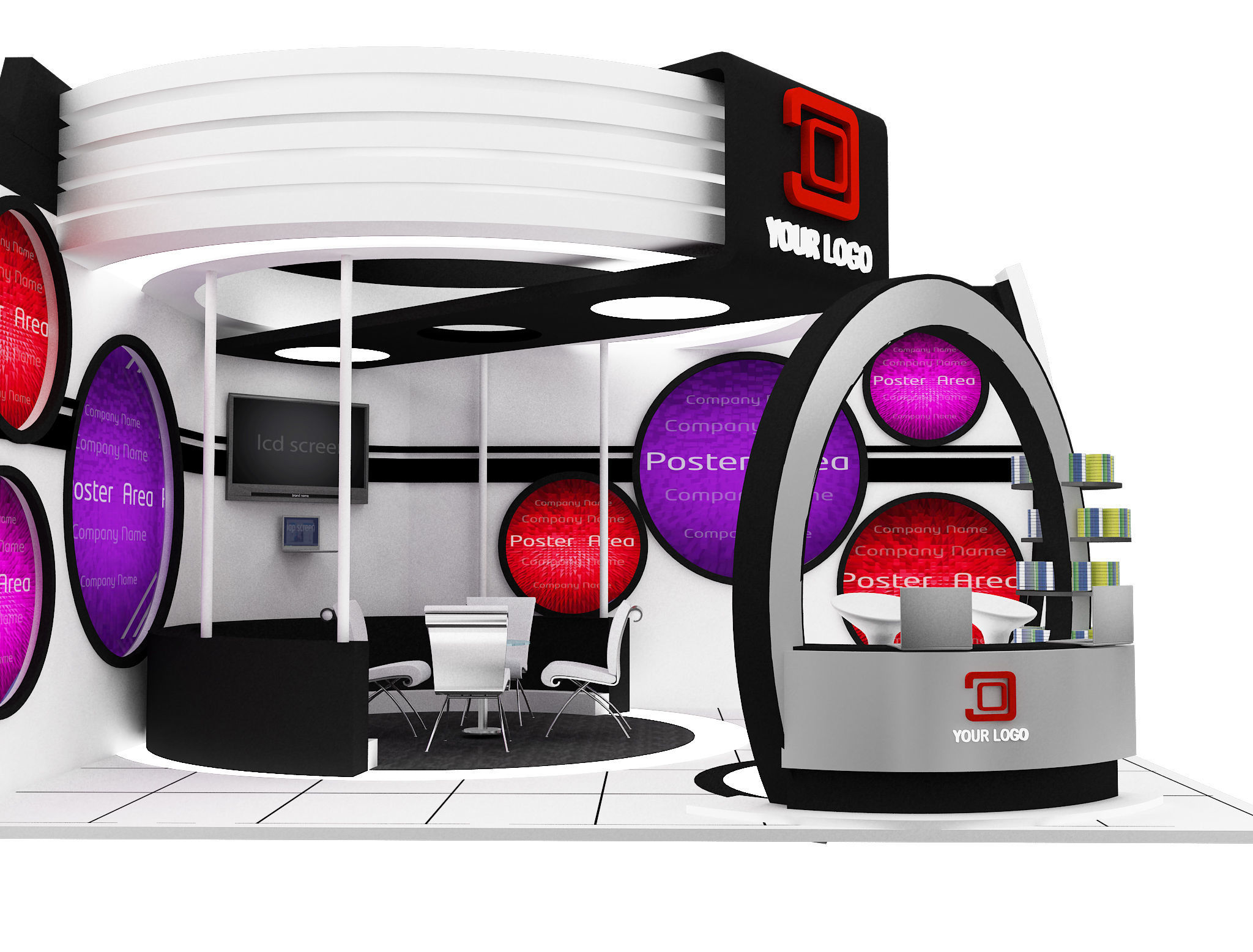  Booth Exhibition Stand a437a 3D model_14