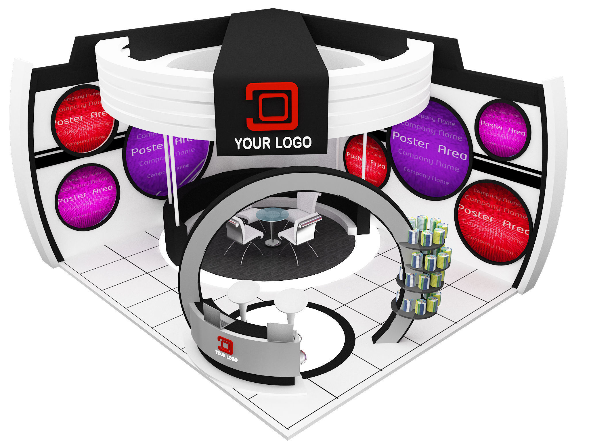  Booth Exhibition Stand a437a 3D model_18