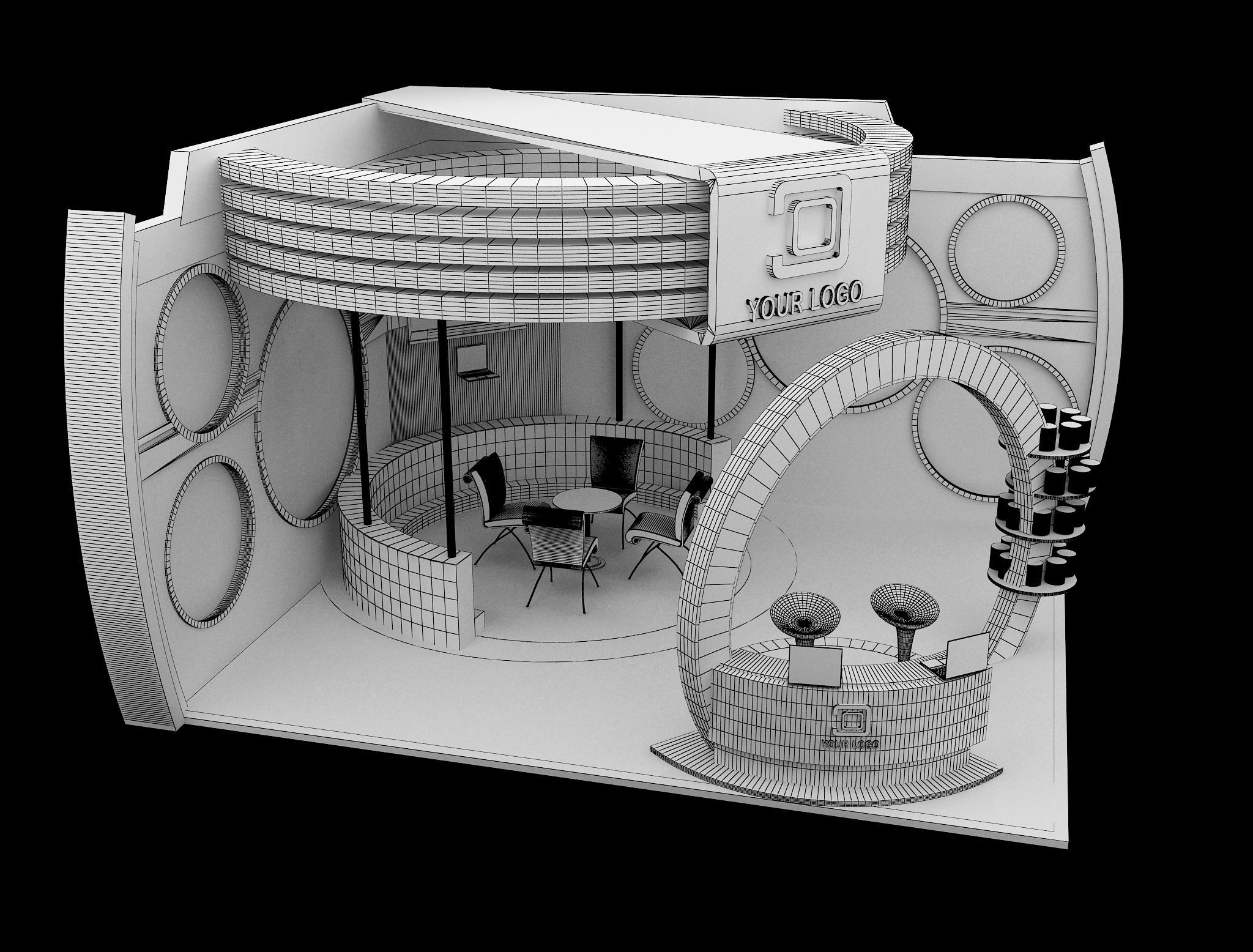  Booth Exhibition Stand a437a 3D model_5