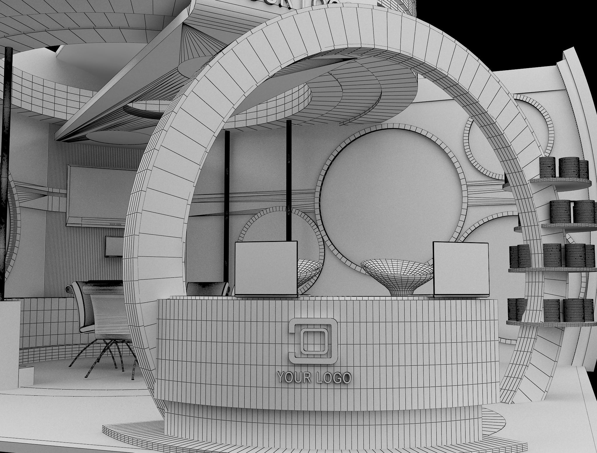  Booth Exhibition Stand a437a 3D model_13