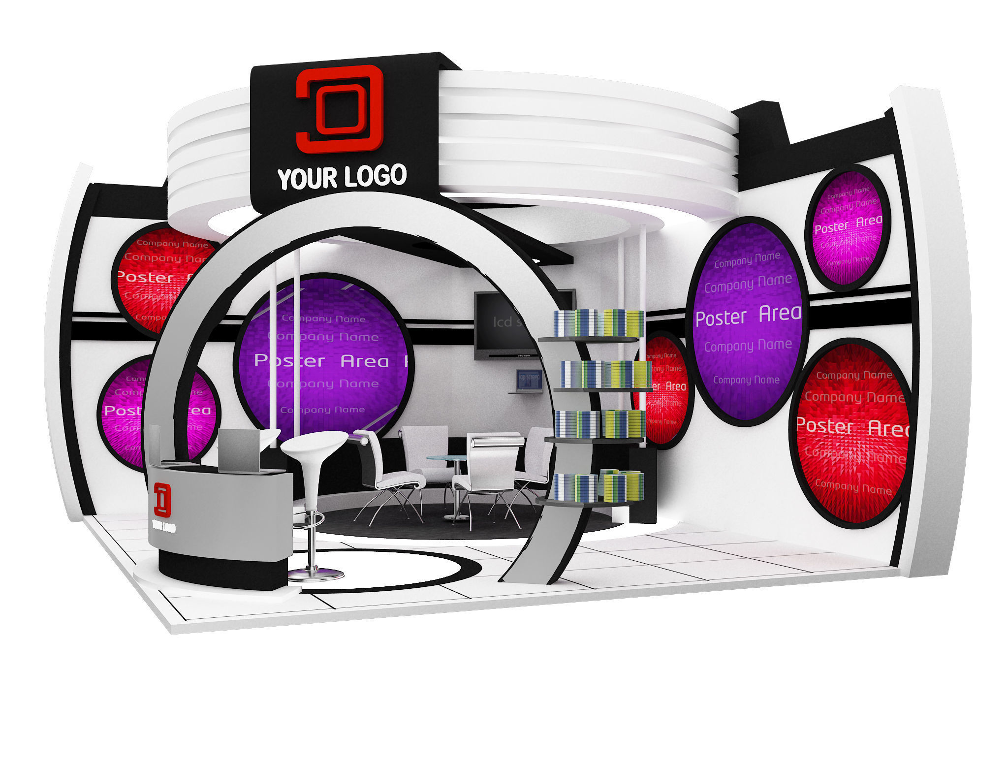  Booth Exhibition Stand a437a 3D model_6