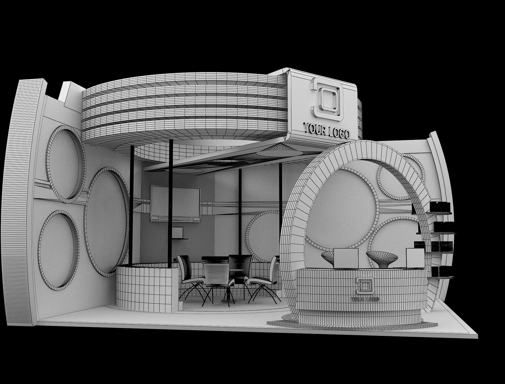  Booth Exhibition Stand a437a 3D model_1