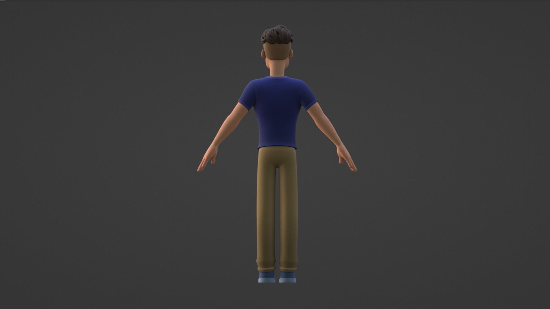 Man Cartoon Character Rigged in Blender Low-poly 3D model_21