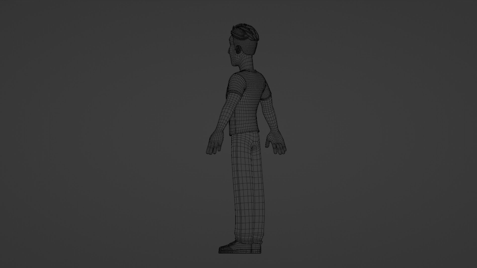 Man Cartoon Character Rigged in Blender Low-poly 3D model_27