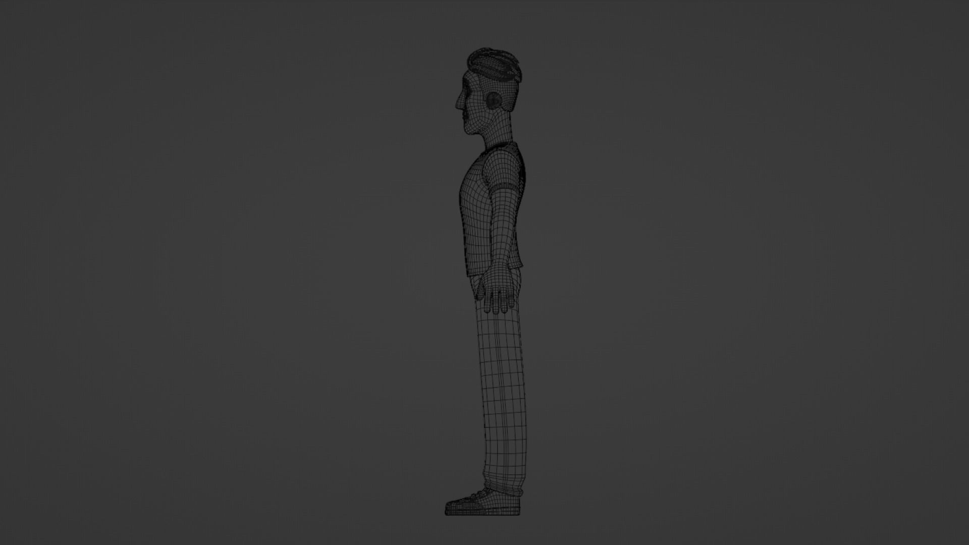 Man Cartoon Character Rigged in Blender Low-poly 3D model_26