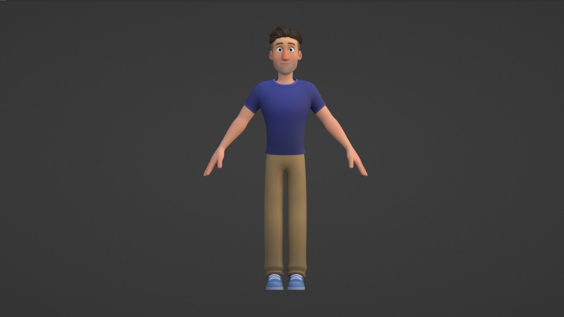 Man Cartoon Character Rigged in Blender Low-poly 3D model_17
