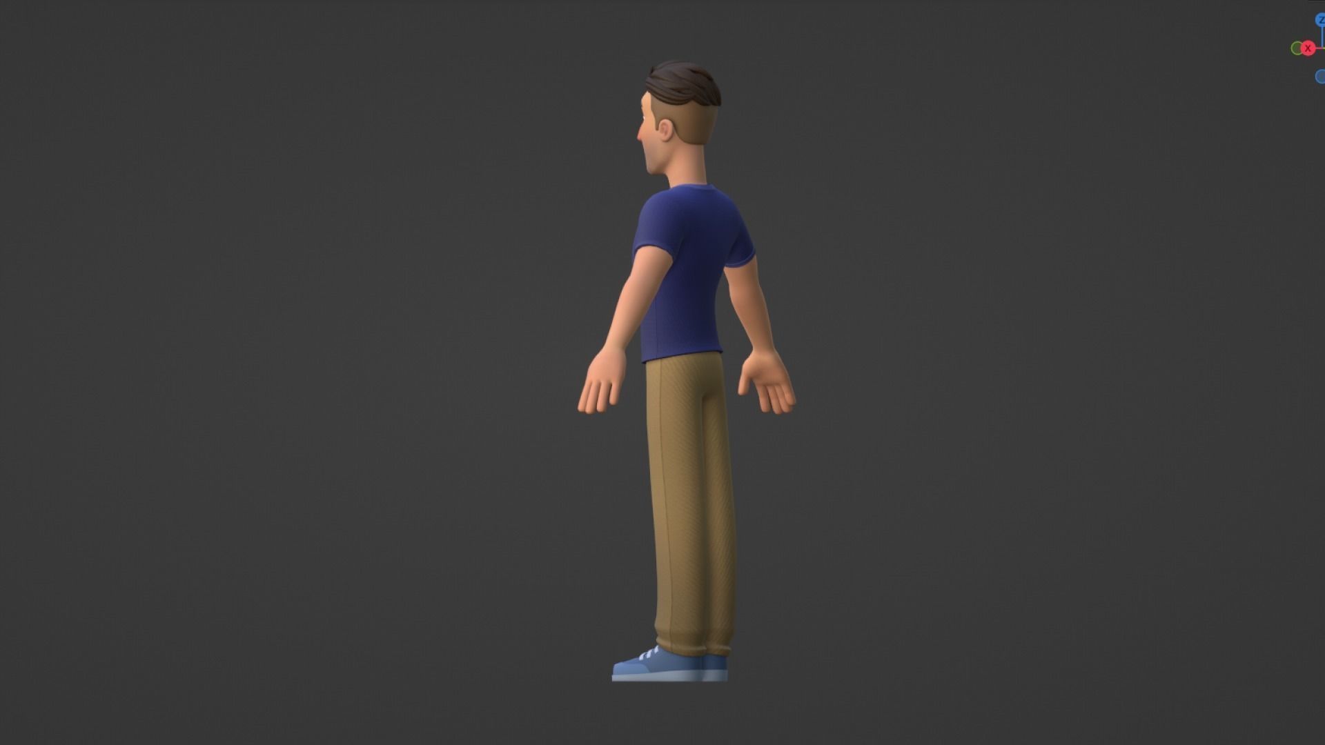Man Cartoon Character Rigged in Blender Low-poly 3D model_20