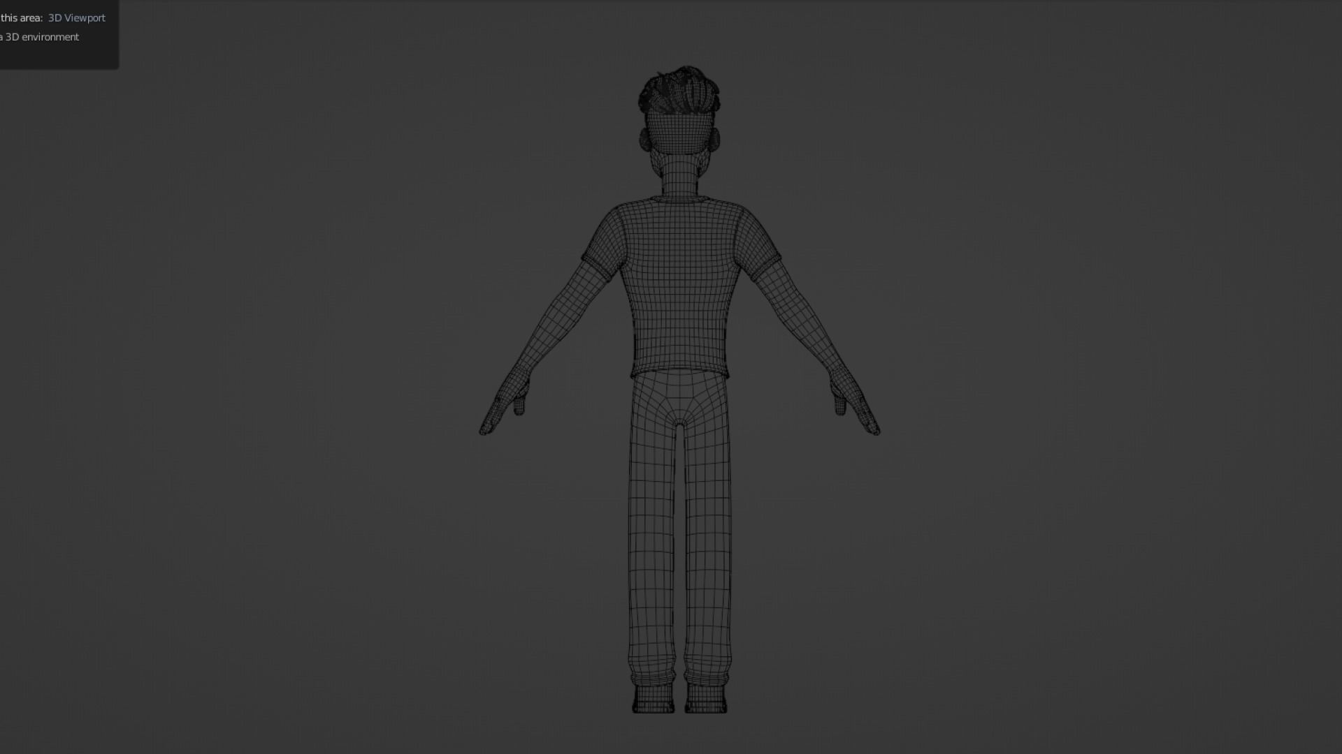 Man Cartoon Character Rigged in Blender Low-poly 3D model_28