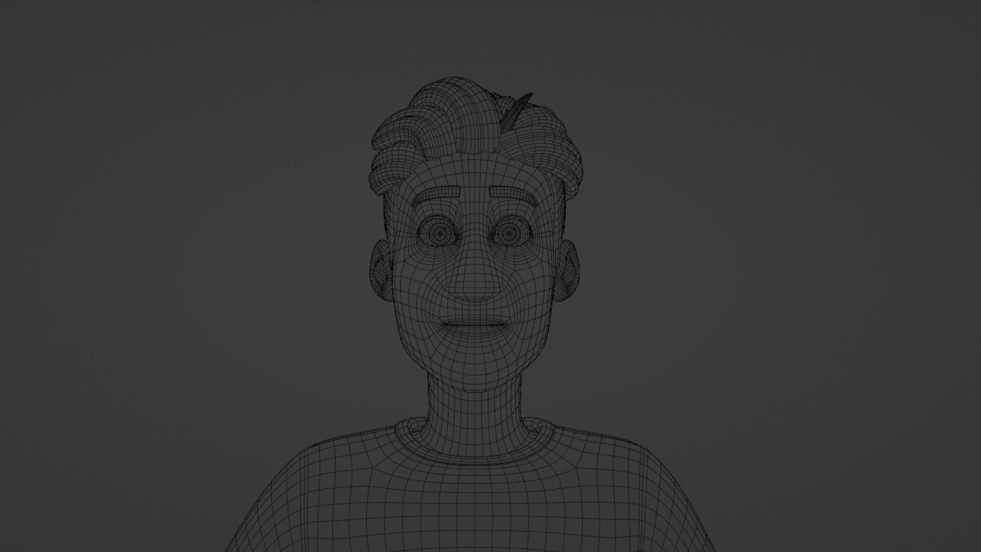 Man Cartoon Character Rigged in Blender Low-poly 3D model_29
