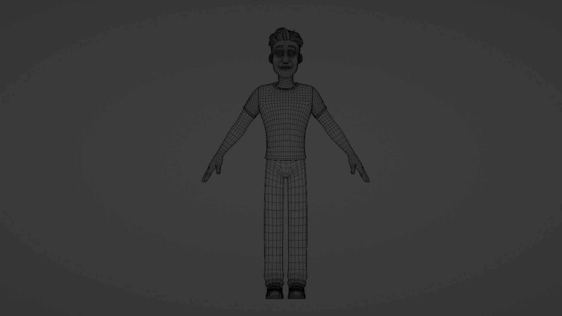 Man Cartoon Character Rigged in Blender Low-poly 3D model_24