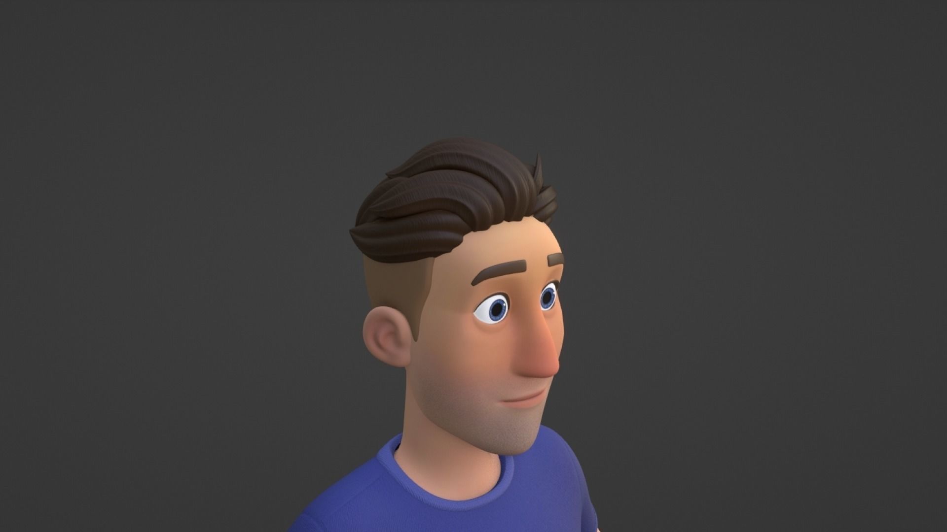 Man Cartoon Character Rigged in Blender Low-poly 3D model_23