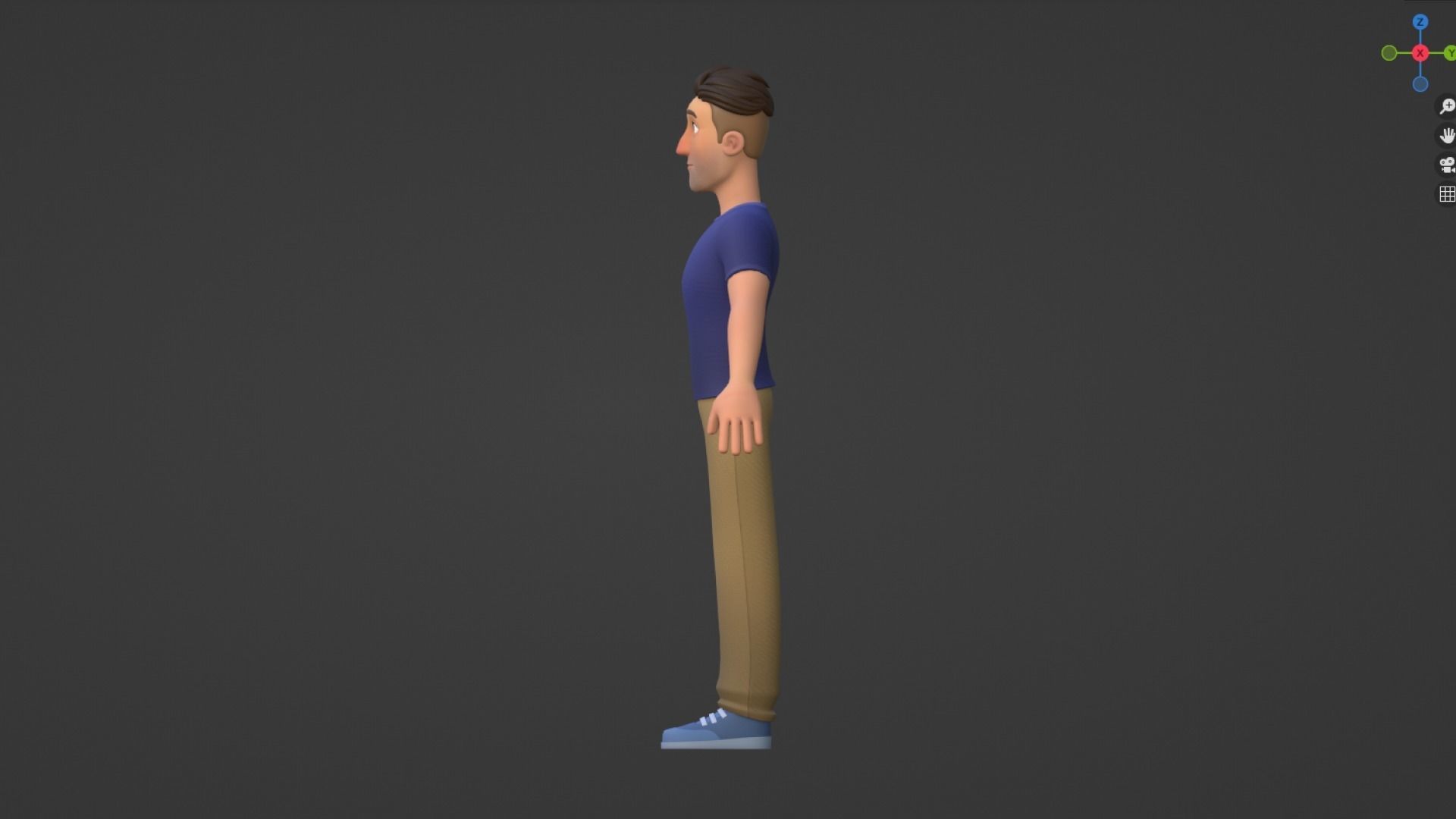 Man Cartoon Character Rigged in Blender Low-poly 3D model_19