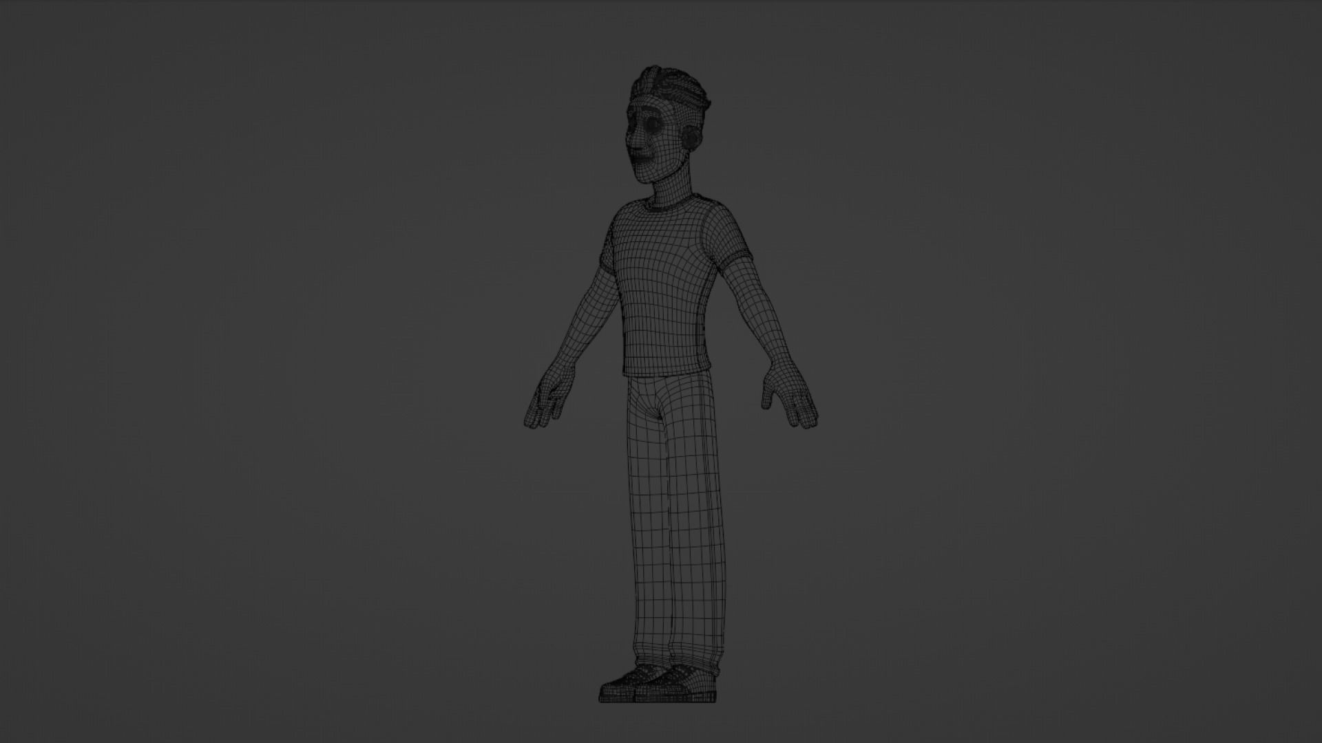 Man Cartoon Character Rigged in Blender Low-poly 3D model_25