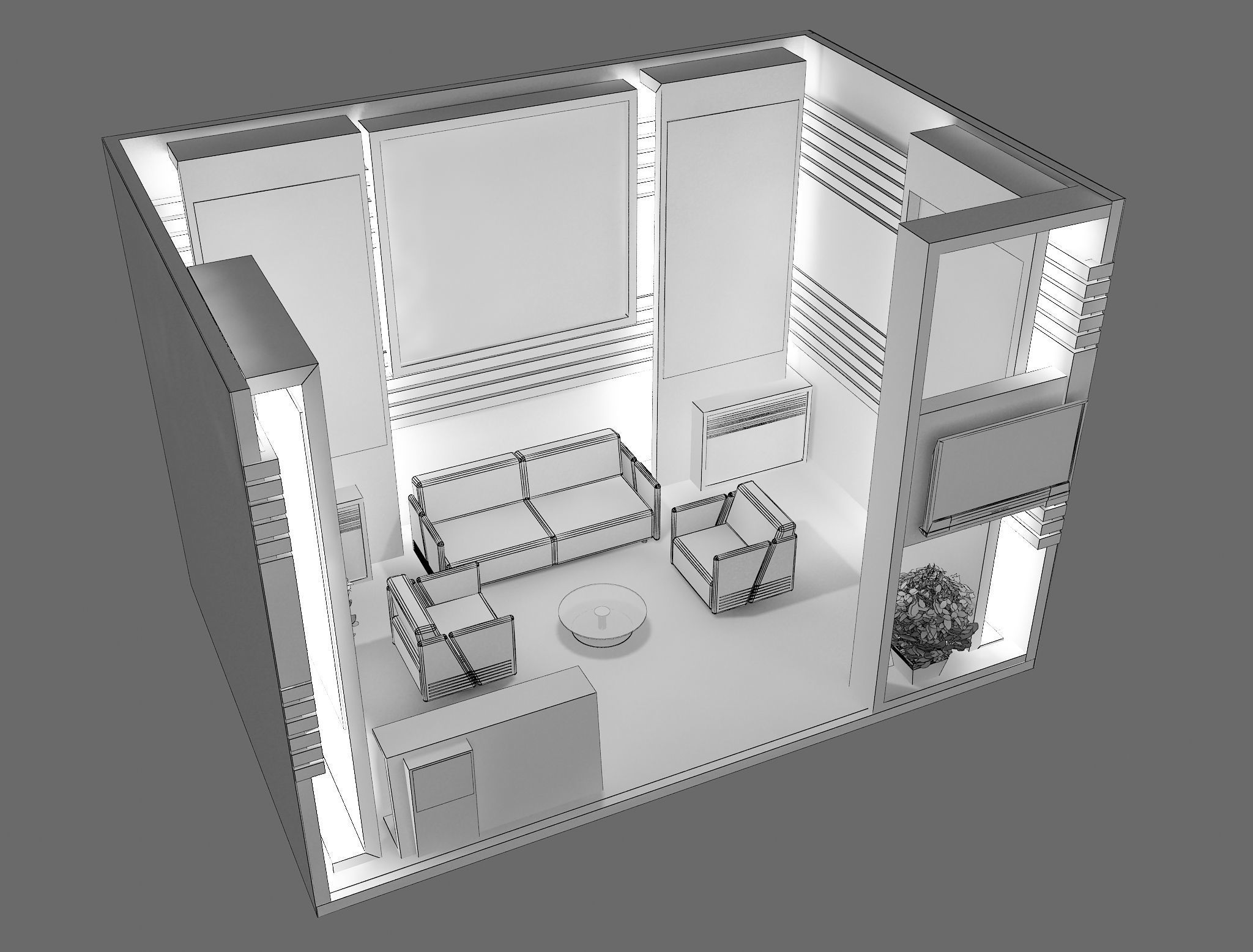 Booth Exhibition Stand a438 3D model_1