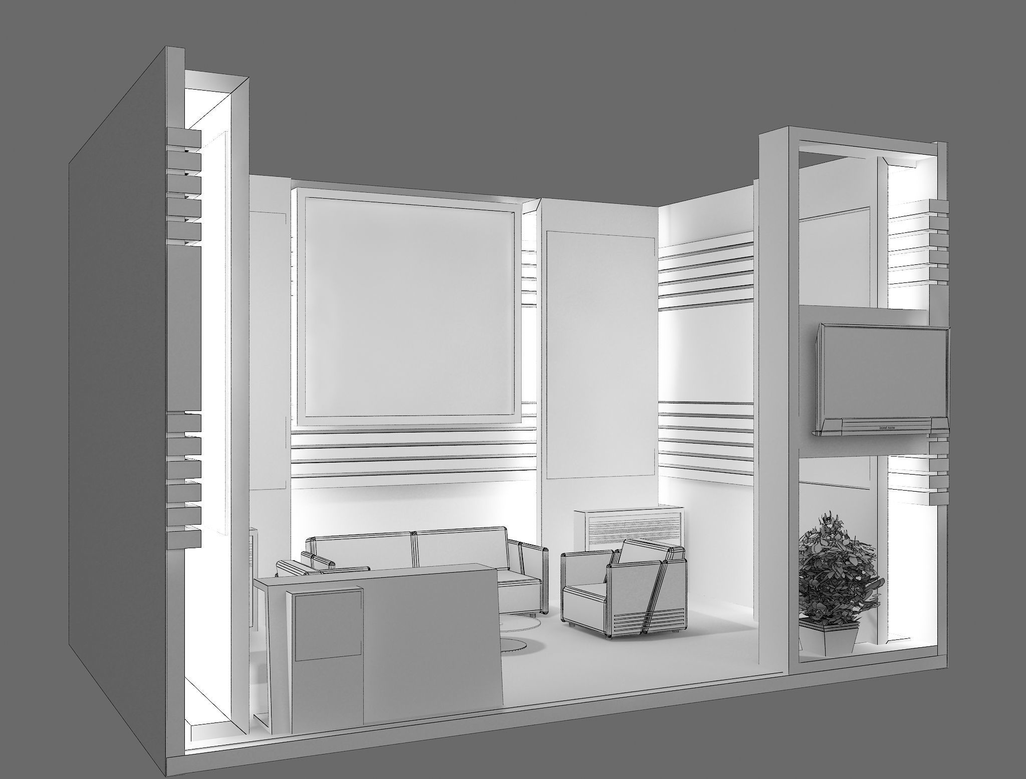 Booth Exhibition Stand a438 3D model_7