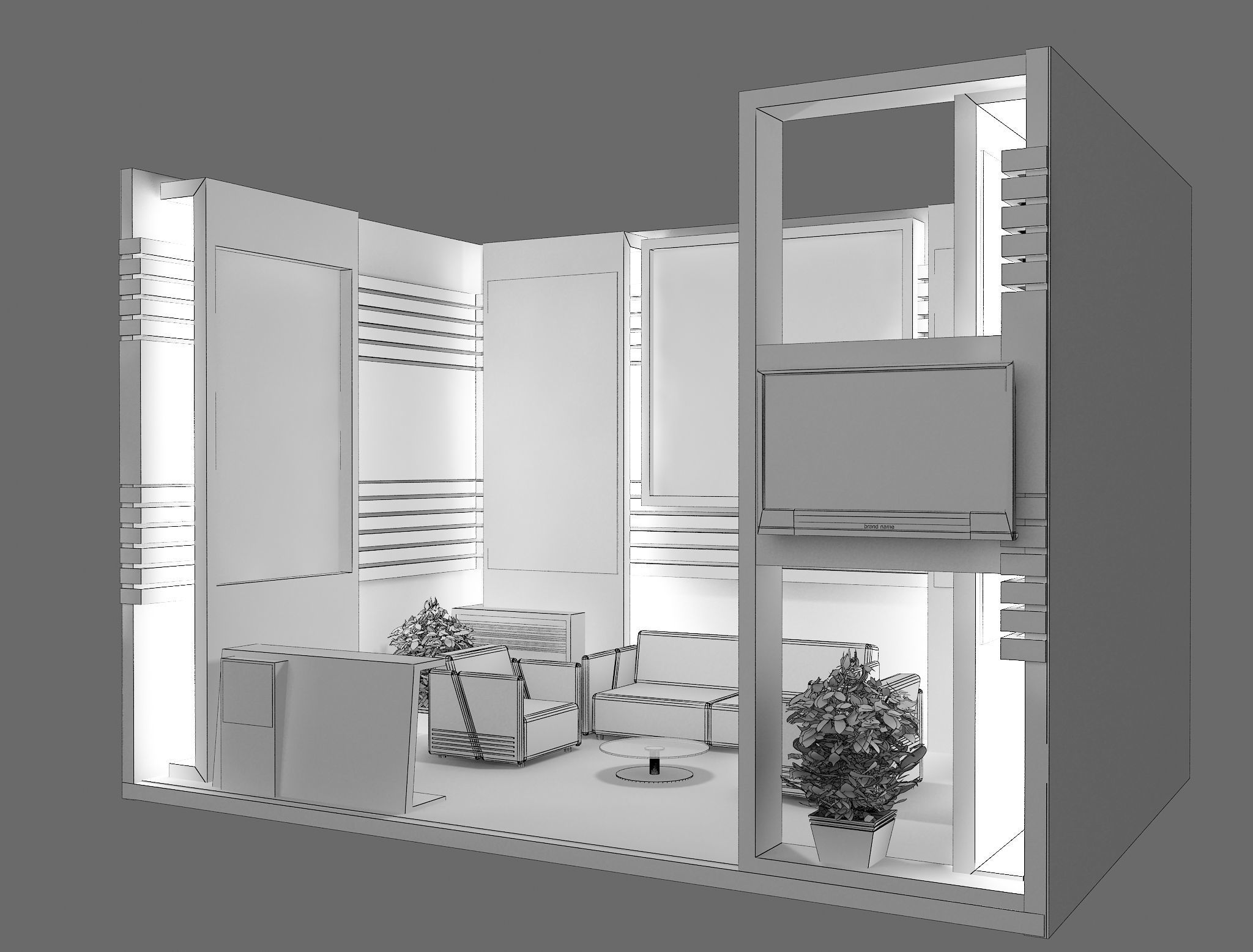 Booth Exhibition Stand a438 3D model_5